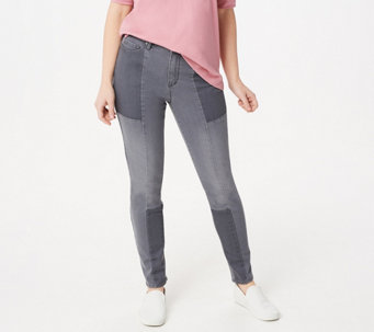Martha Stewart Petite Seamed Panel 5-Pocket Ankle Jeans