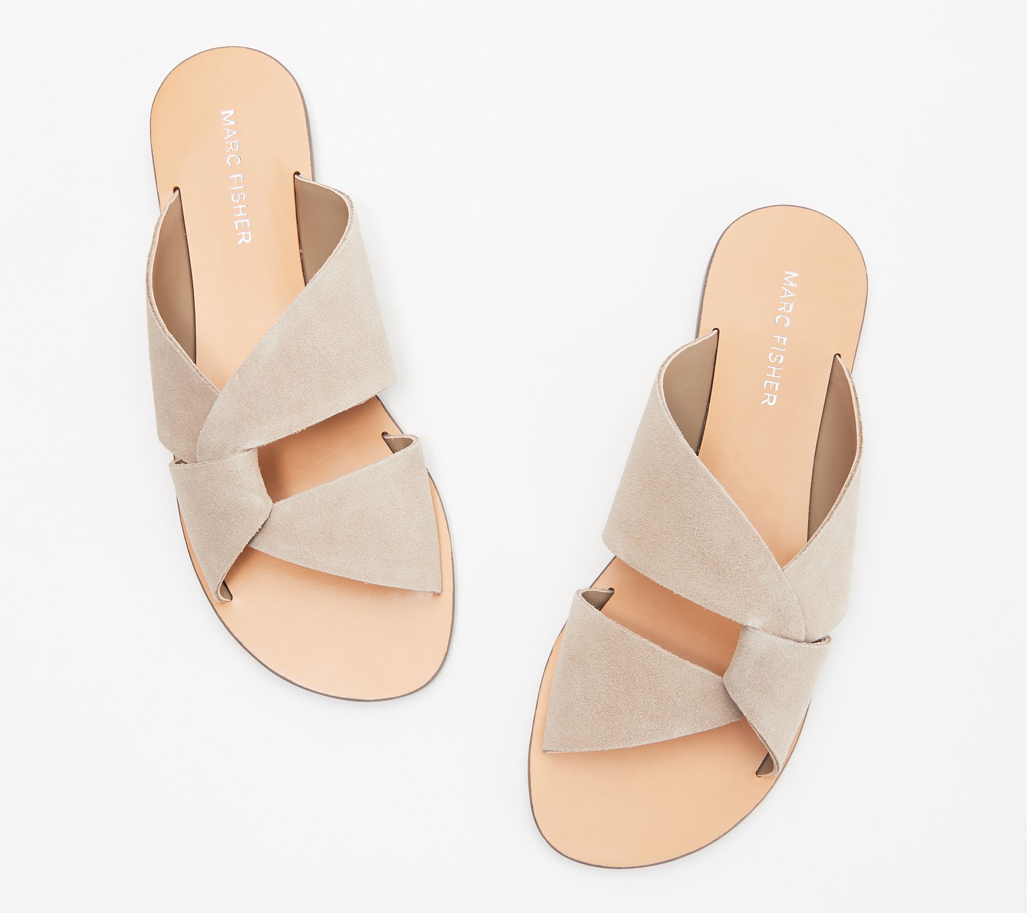 Marc Fisher Leather or Suede Slide Sandals- Bomie - QVC.com