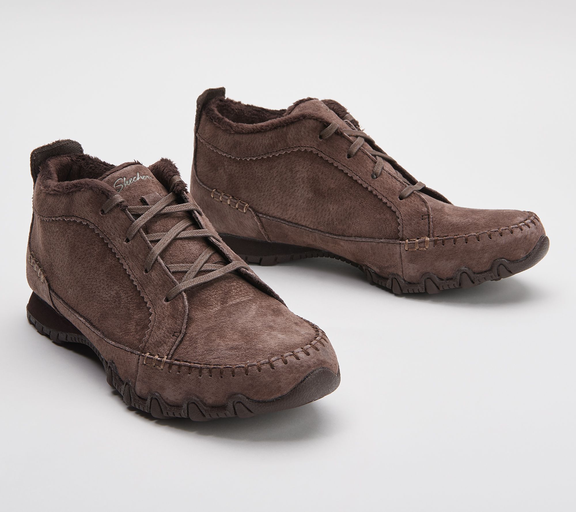 skechers suede lace up casual boots