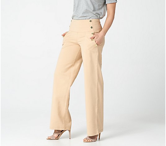 Women with Control Petite Tummy Control Sailor Pants with Pockets