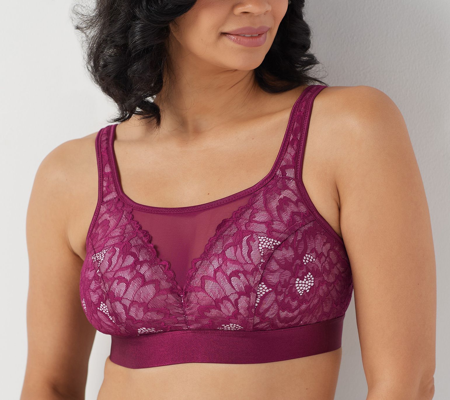 Breezies Lace Overlay Bralette 