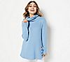 Susan Graver Weekend Petite Brushed Textured Knit Cowl-Neck Tunic