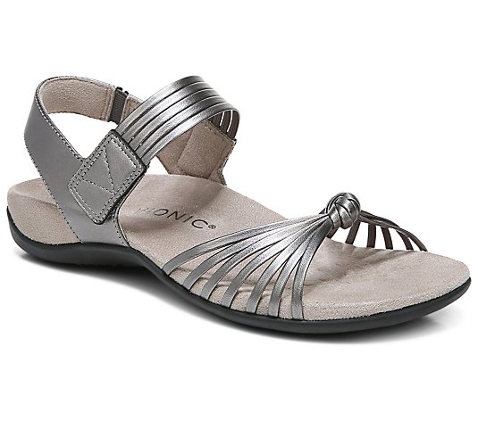 Vionic Leather Adjustable Sandals - Talulah Metallic