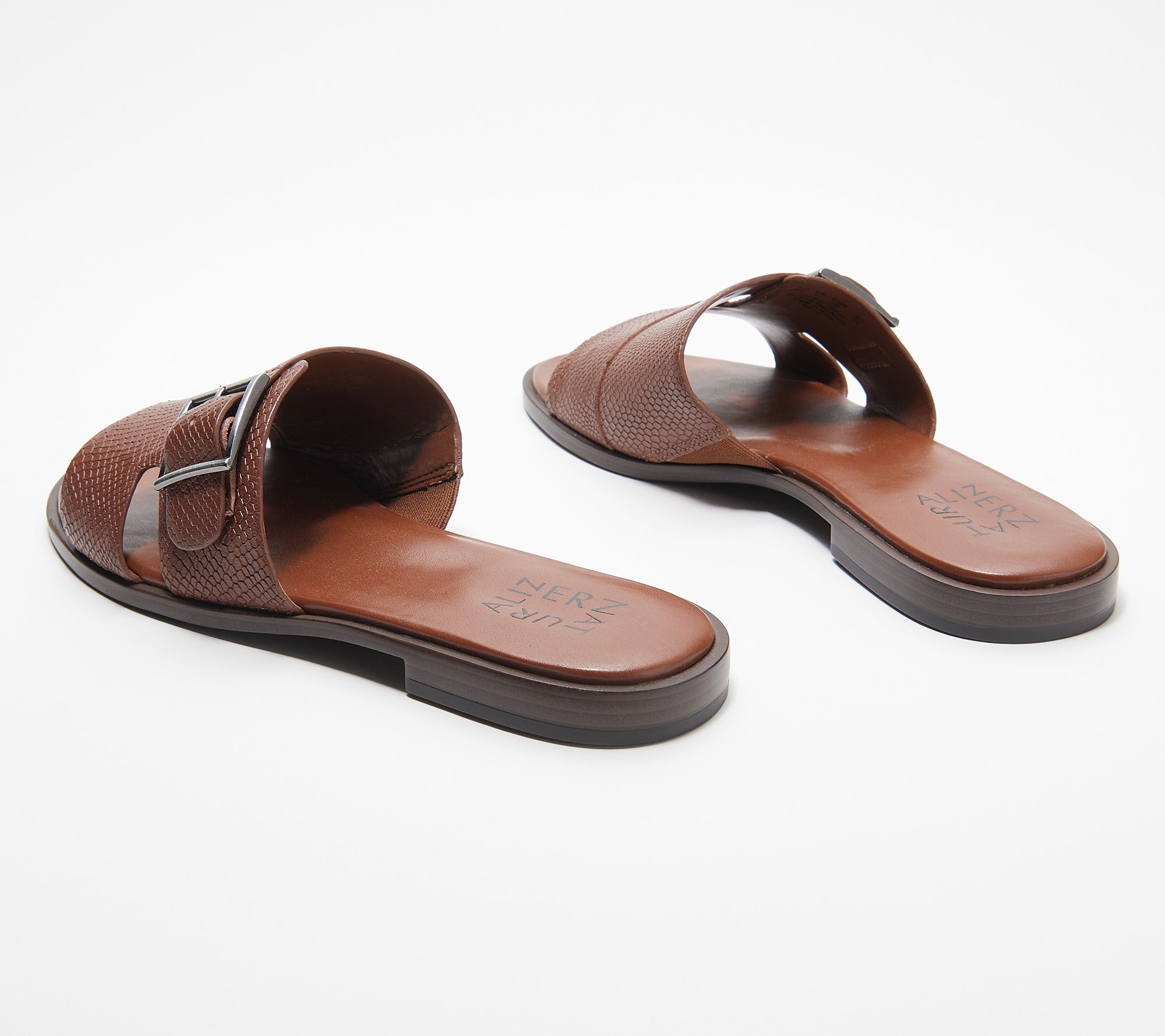Naturalizer Leather Buckle Slide Sandals - Faryn