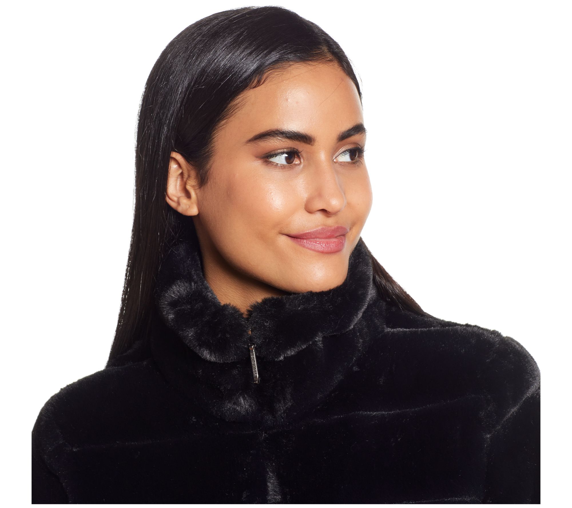 Weatherproof Grooved Faux Fur Jacket - QVC.com