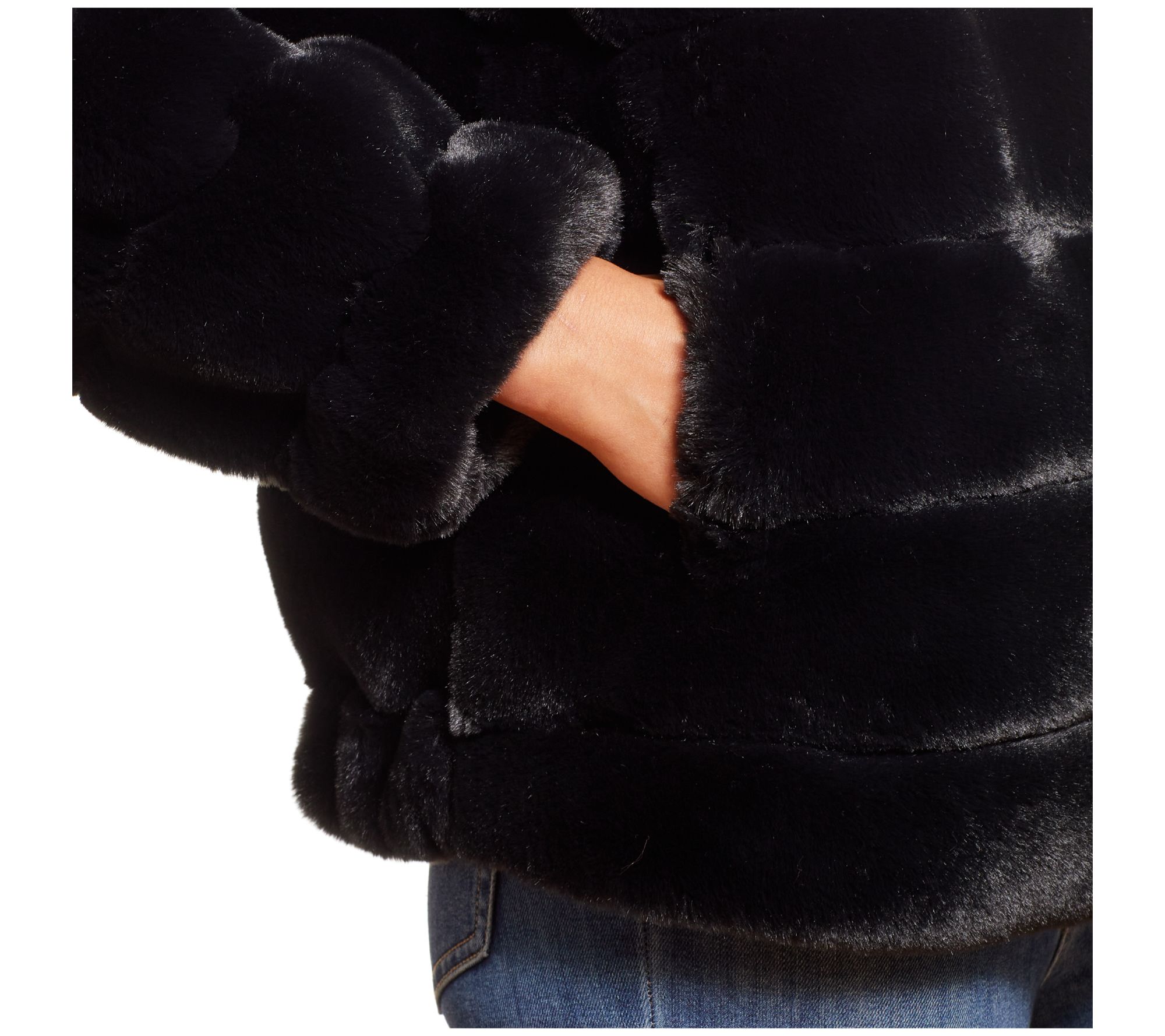 Weatherproof Grooved Faux Fur Jacket - QVC.com