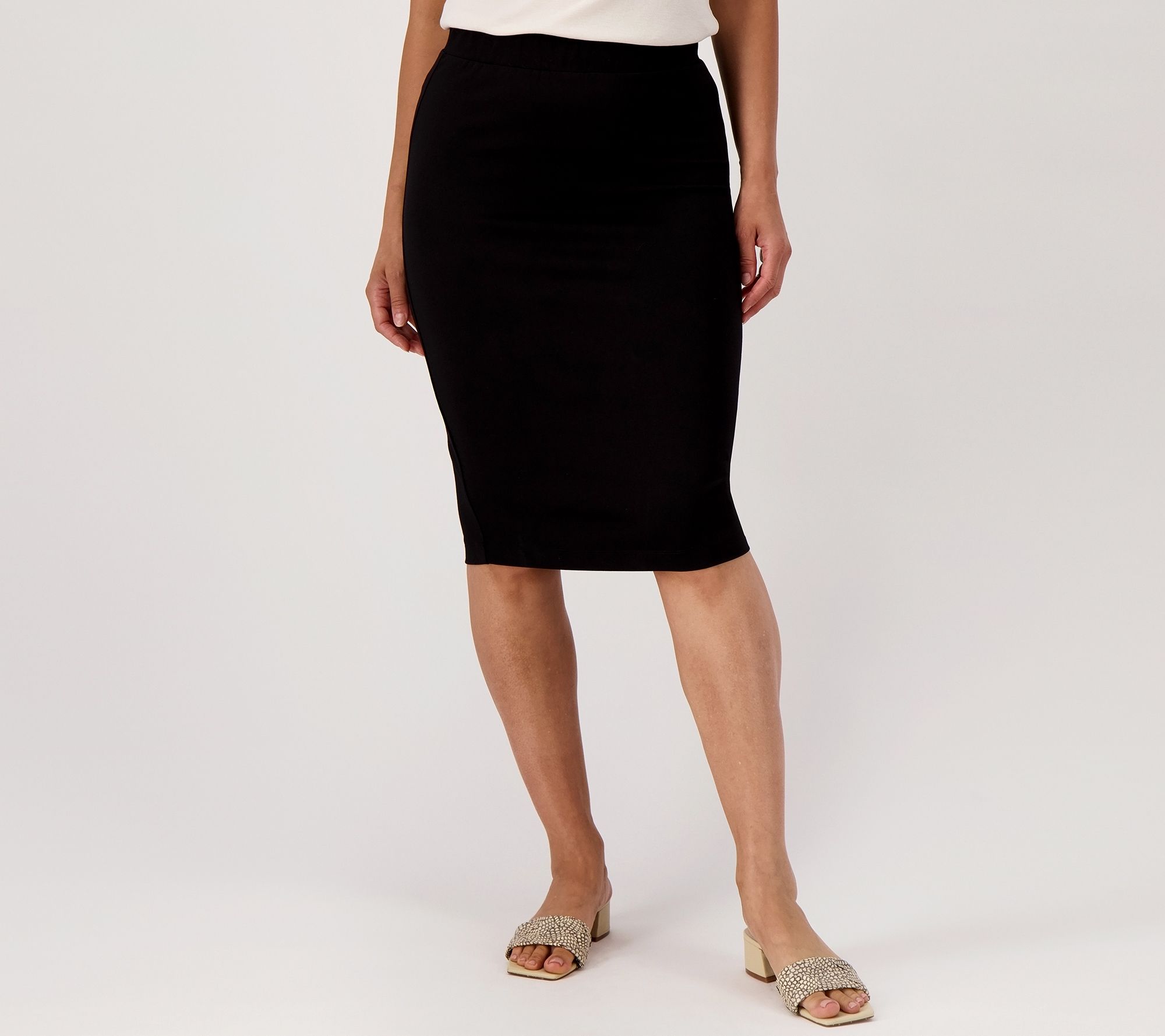 ponte pencil skirt knee length stretch fabric size inclusive