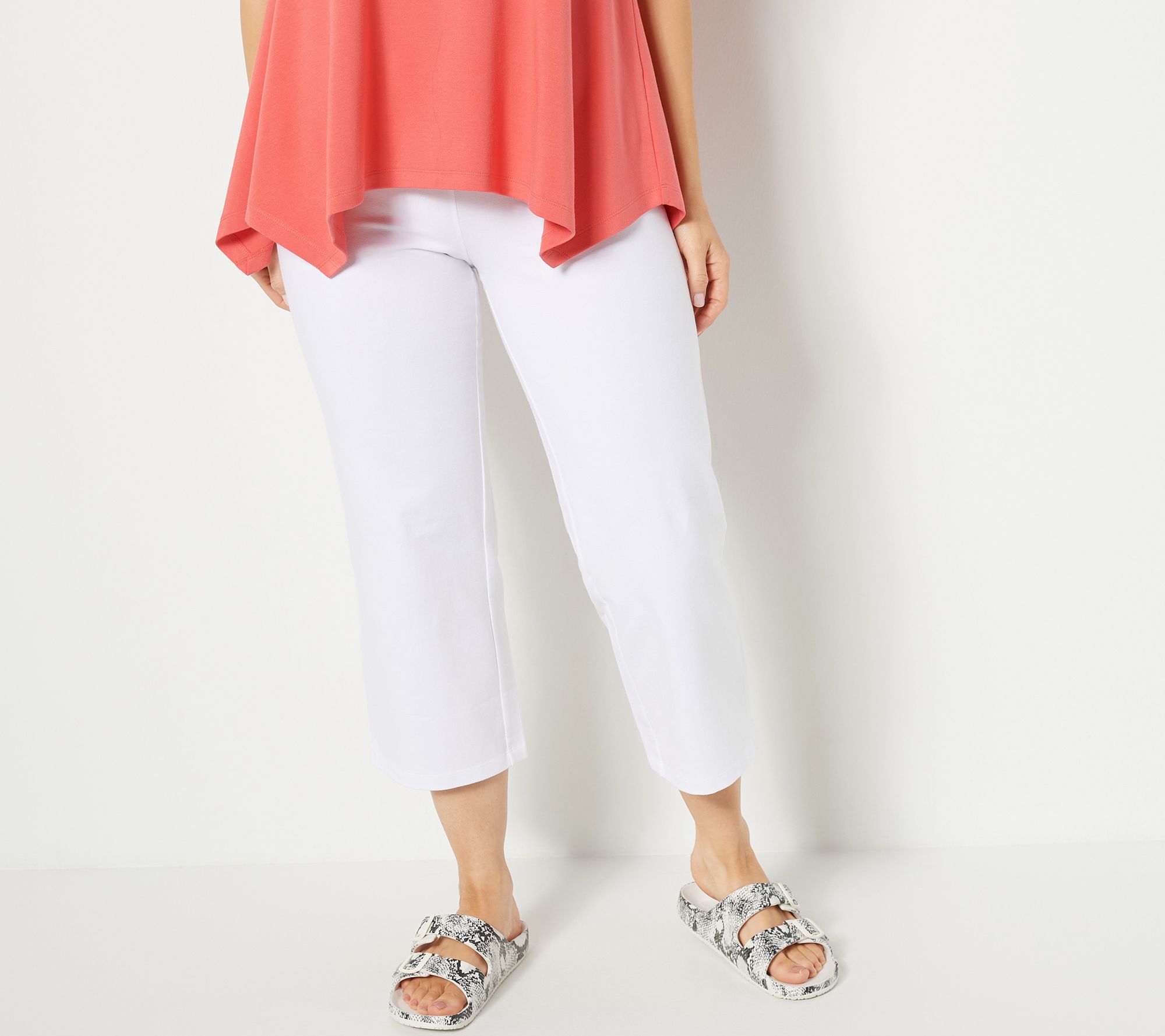 Women with Control Petite Tummy Control Full Leg Crop Pants