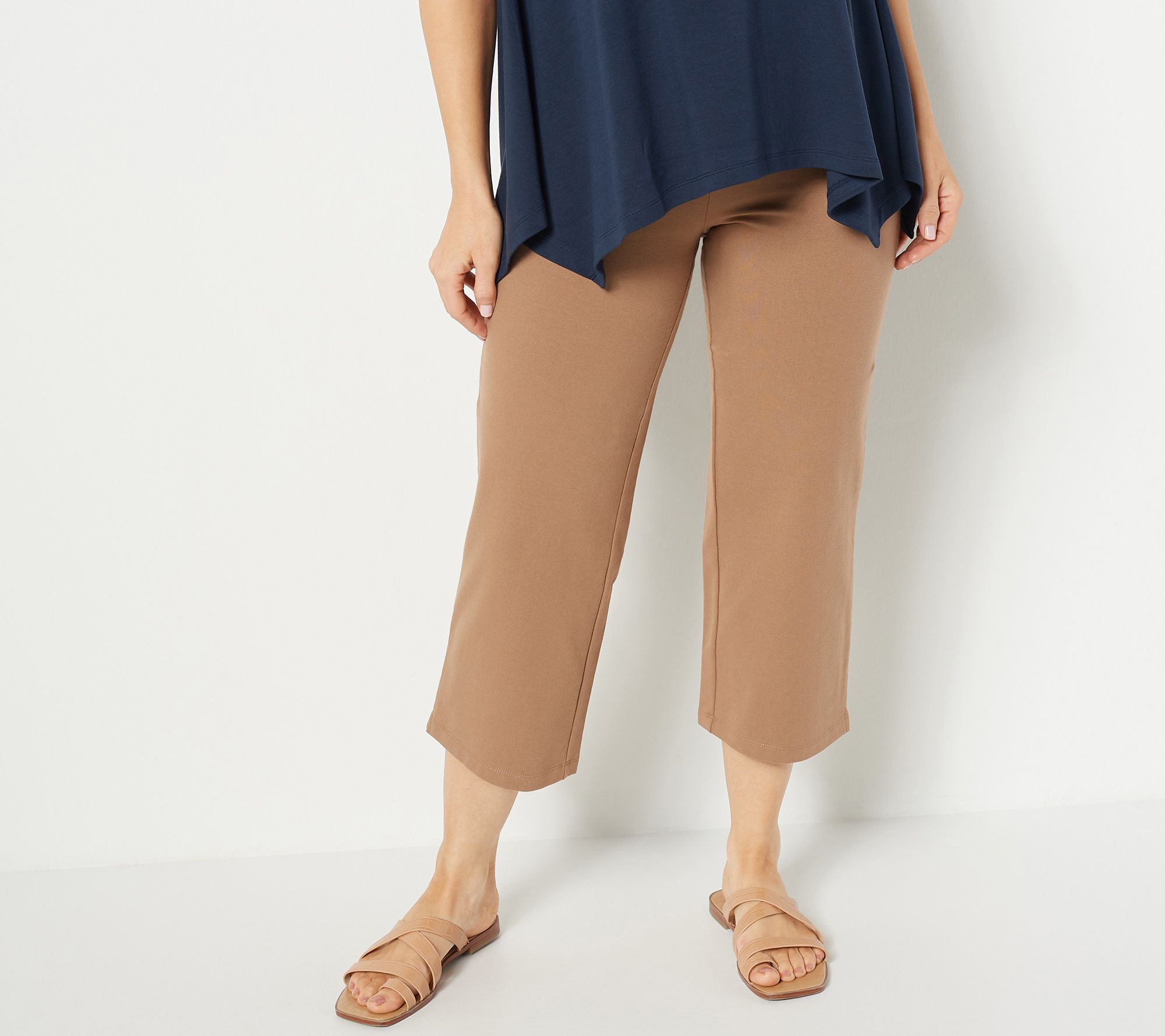 Women with Control Petite Tummy Control Full Leg Crop Pants