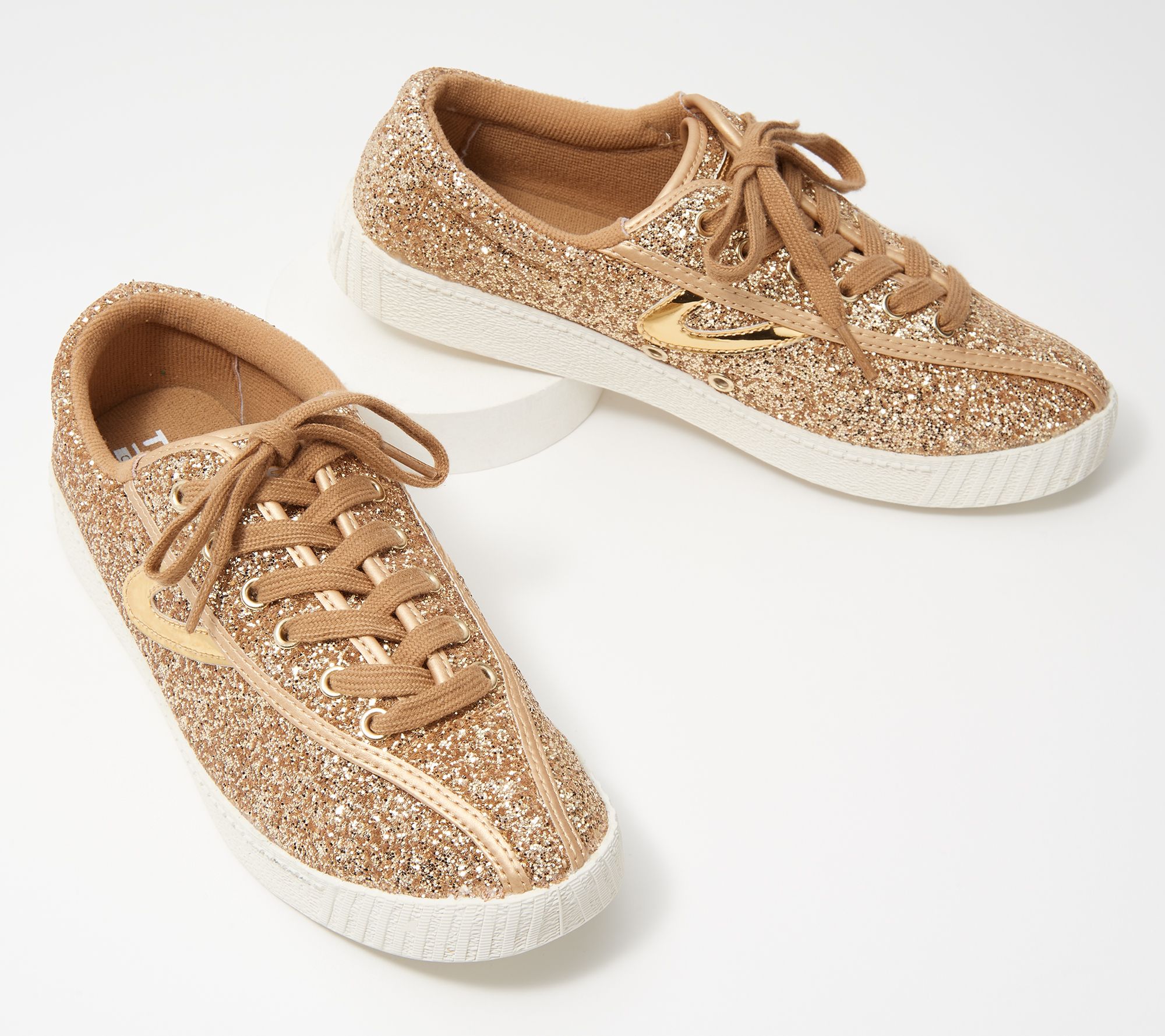 Tretorn Lace-Up Sneakers - Nylite Plus Glitter - QVC.com