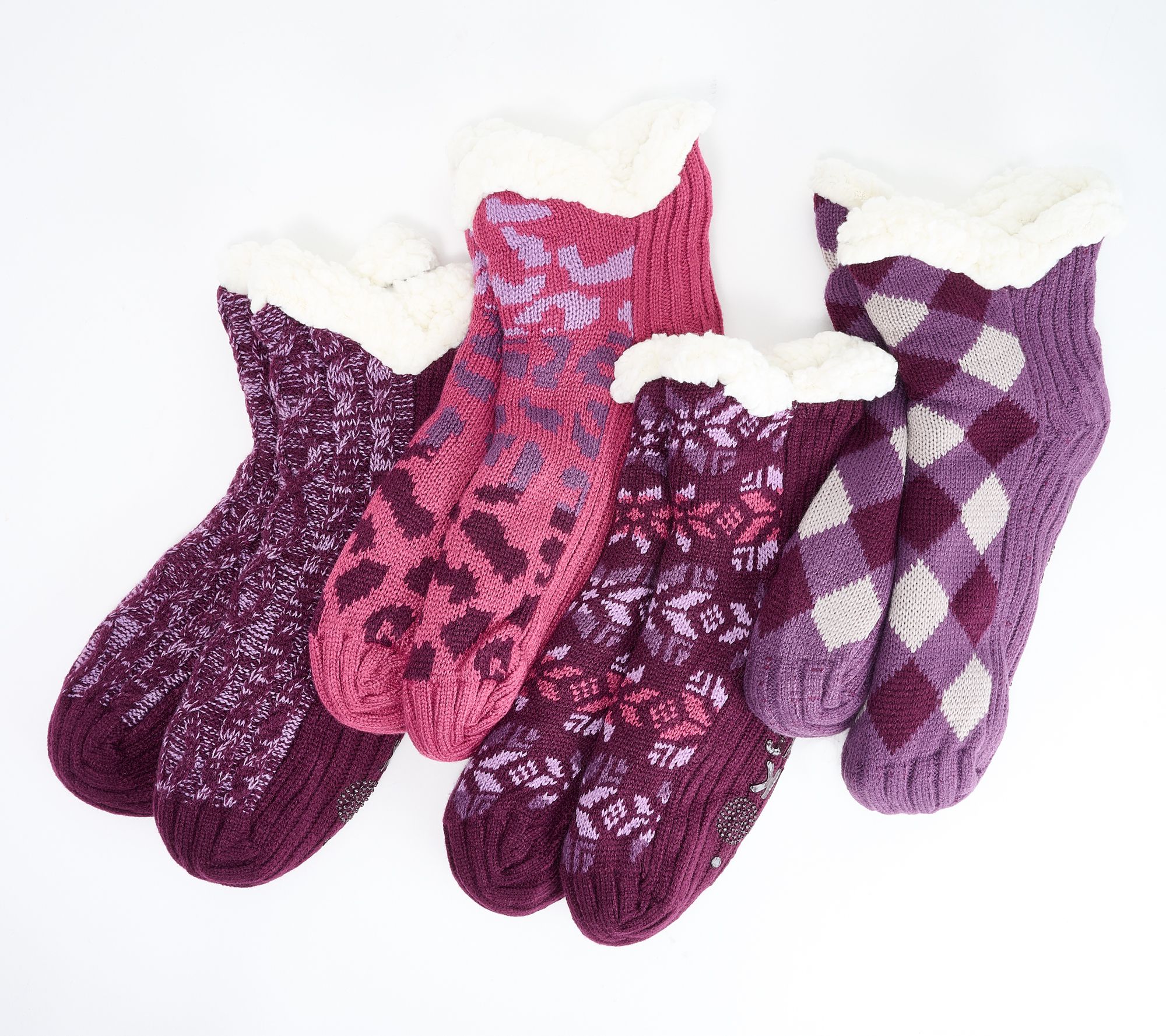 MUK LUKS Women's Aloe Infused Cabin Socks Set of 4 