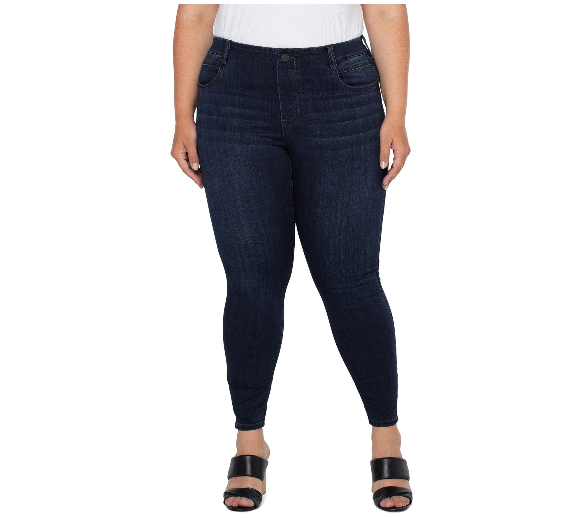 Laurie Felt Petite Wave Denim 5-Pocket Capri with Zipper Detail 