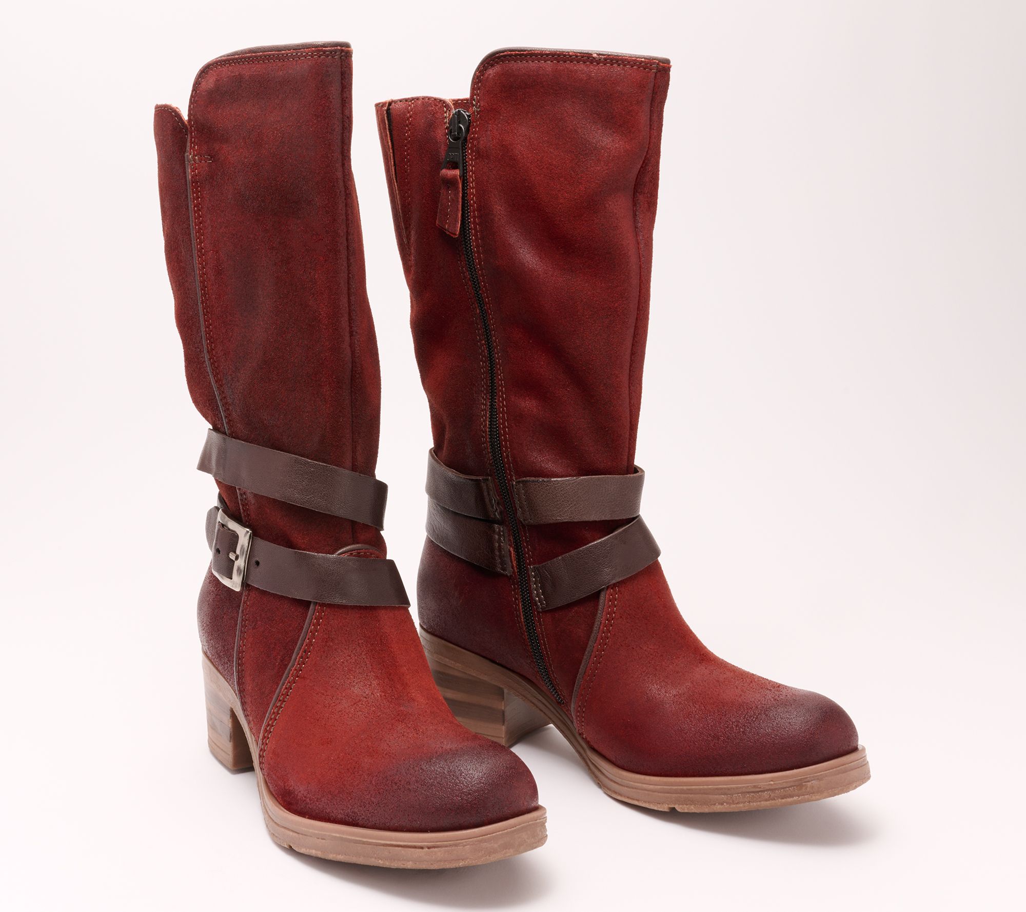 Miz Mooz Leather Mid Boots - Sunrise - QVC.com