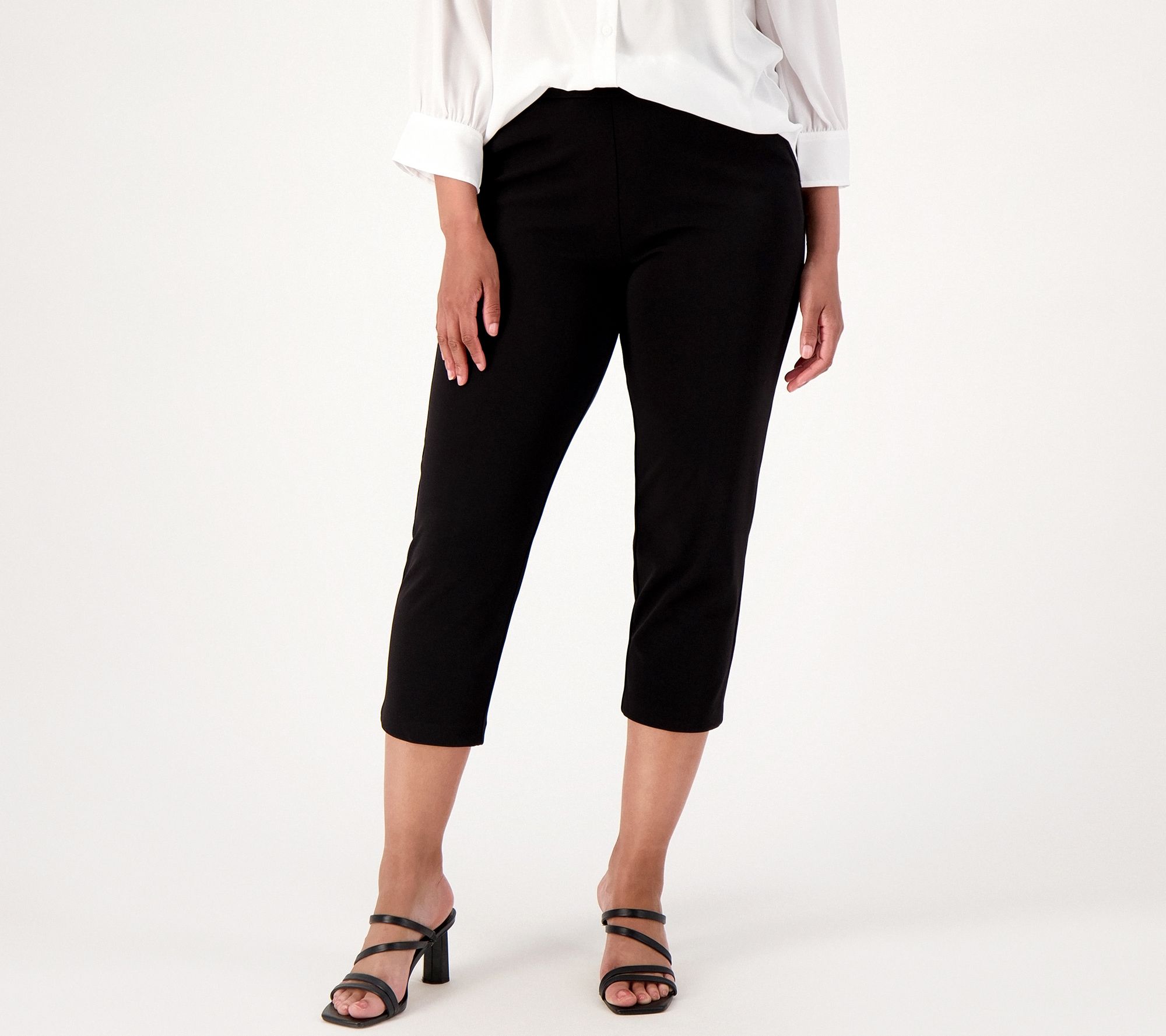 "As Is" Susan Graver Petite LK Fusion Pull-On Crop Pant