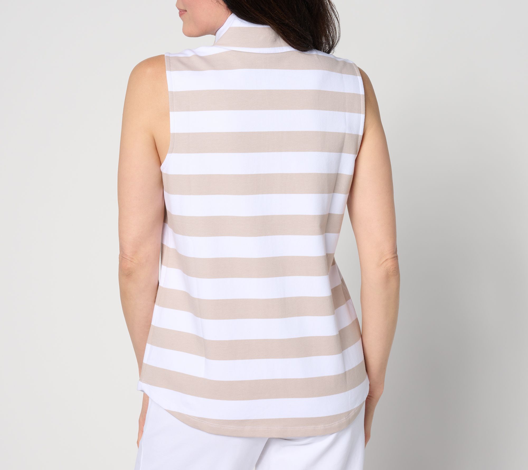 White House Black Market Stripes Black Sleeveless Top Size M - 71% off