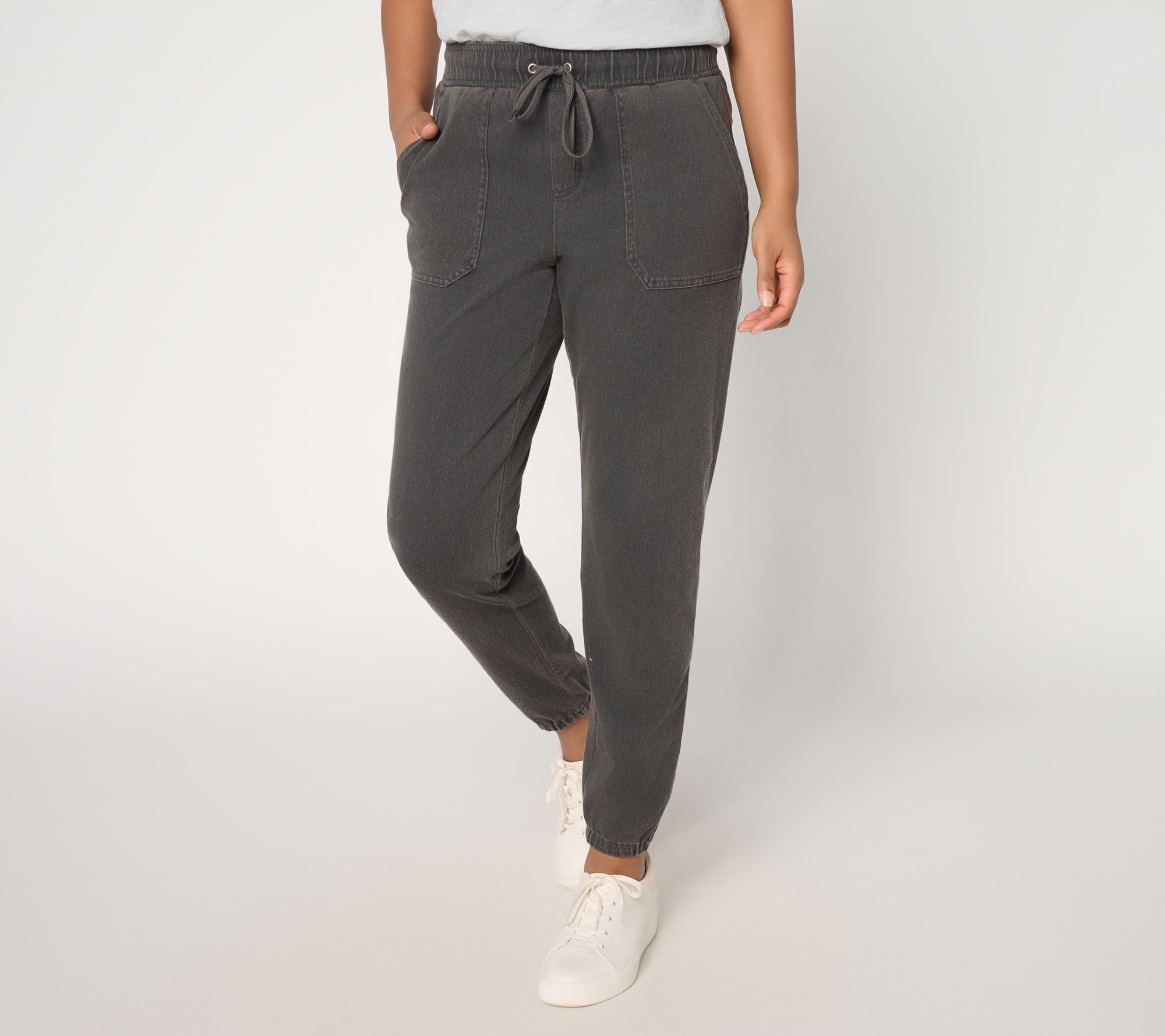 Denim & Co. Regular Comfy Knit Air Straight Leg Cargo Jogger
