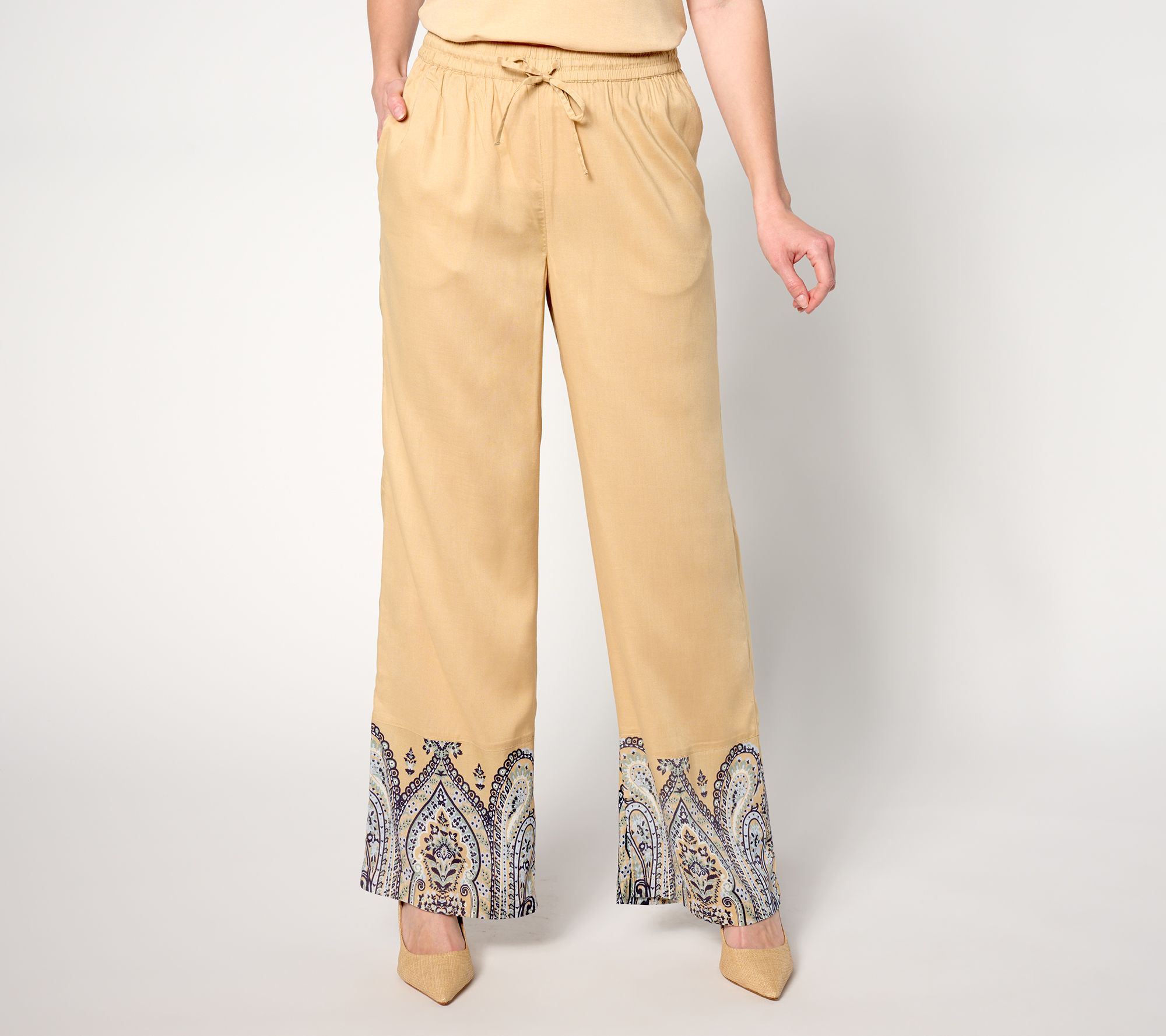 BEAUTIFUL by Lawrence Zarian Regular Border Print Straight Pant