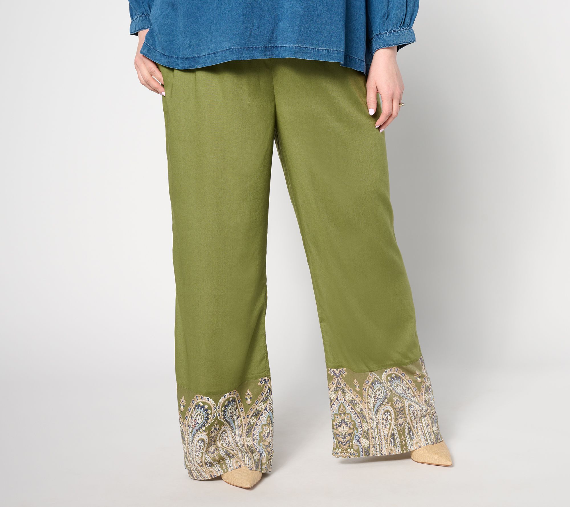 BEAUTIFUL by Lawrence Zarian Regular Border Print Straight Pant