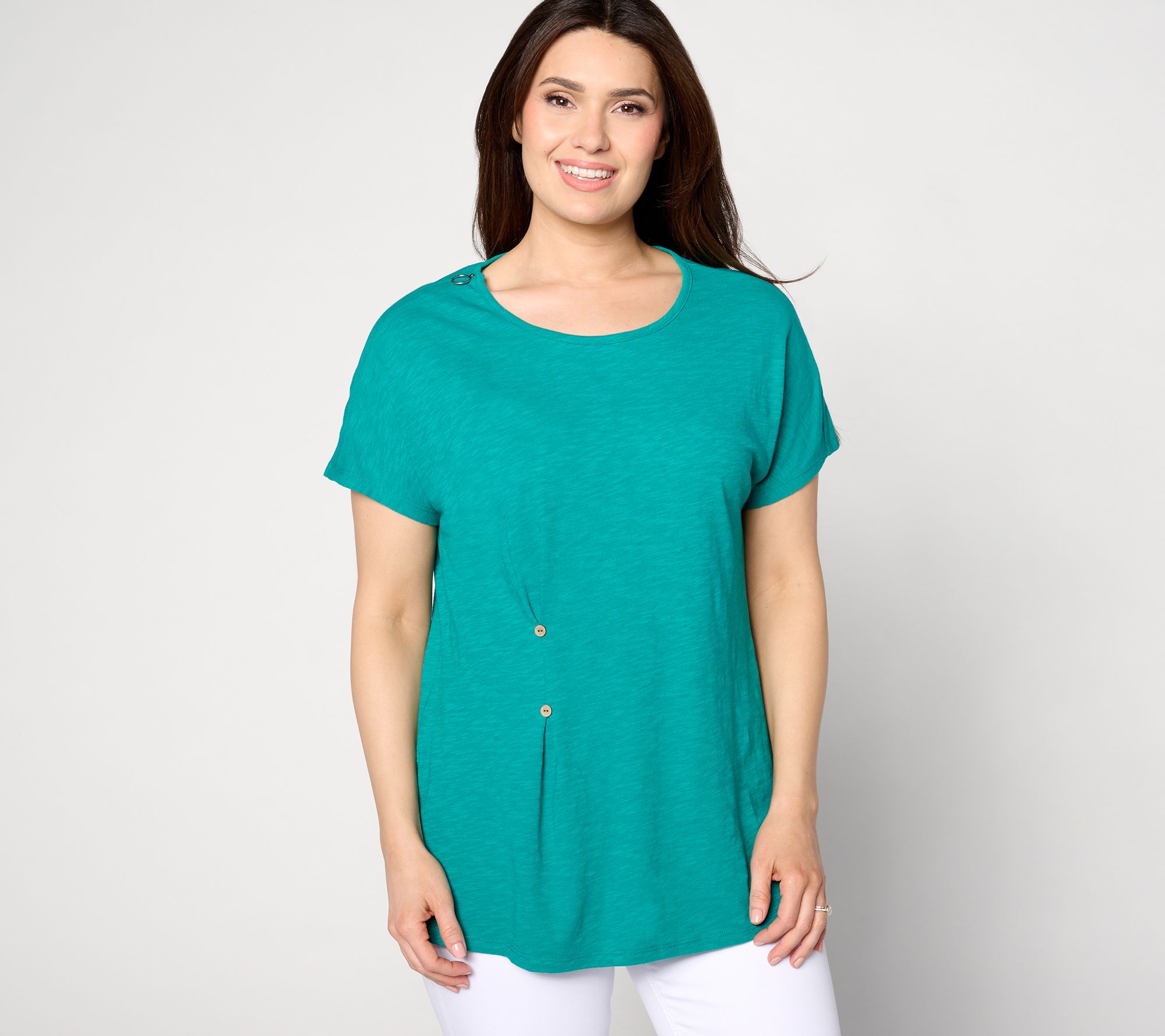 Denim & Co. Adaptive Linen Blend Dolman Sleeve Tunic