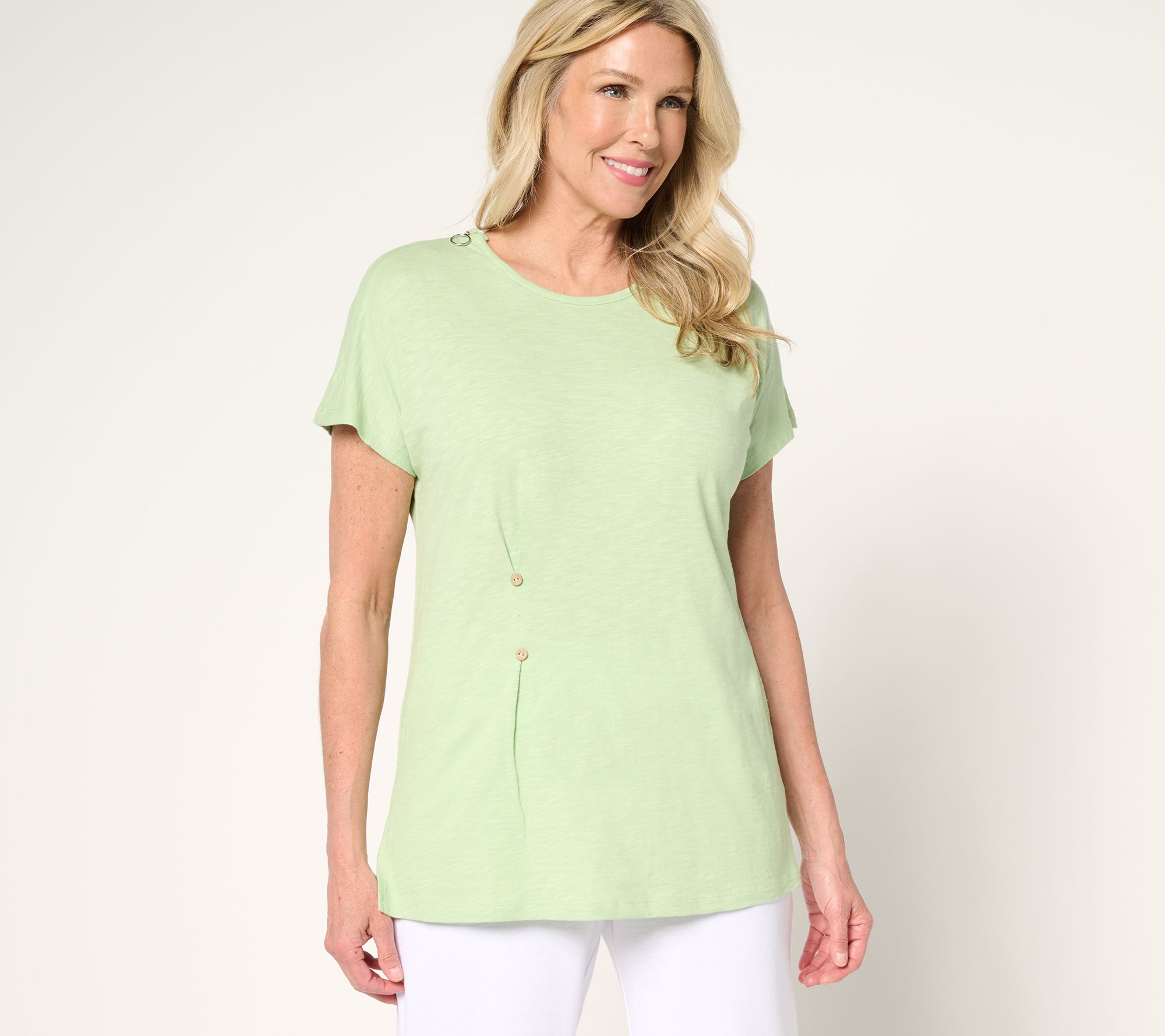 Denim & Co. Adaptive Linen Blend Dolman Sleeve Tunic