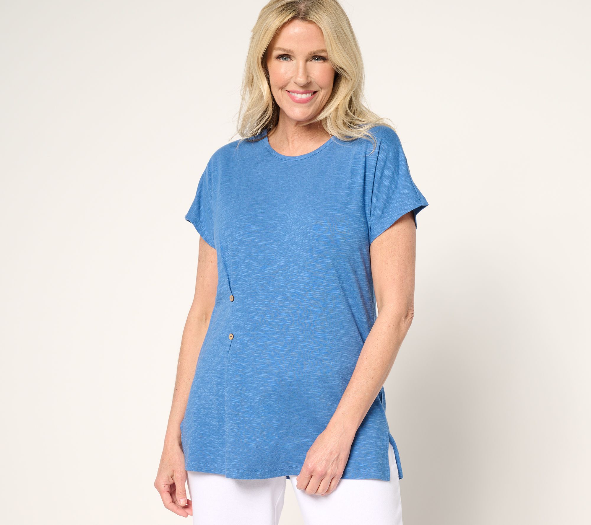 Denim & Co. Adaptive Linen Blend Dolman Sleeve Tunic