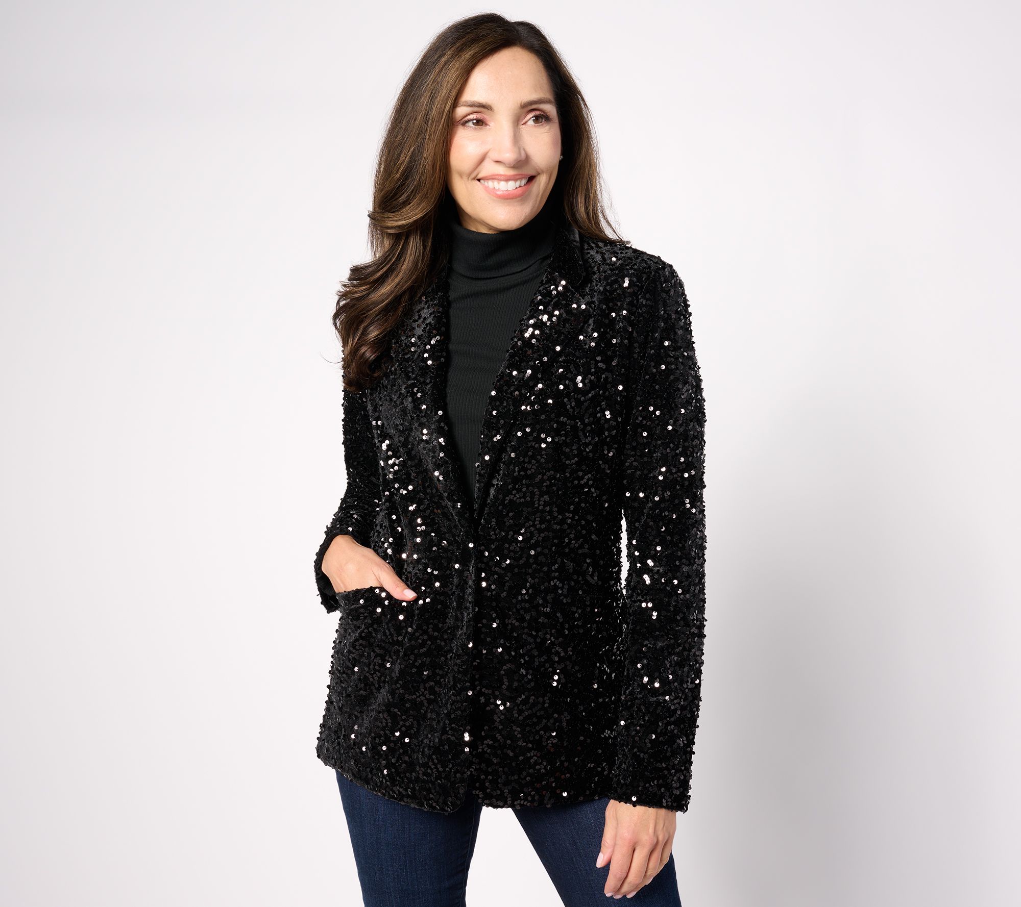 "As Is" Joan Rivers Red Carpet Velvet Sequin Blazer