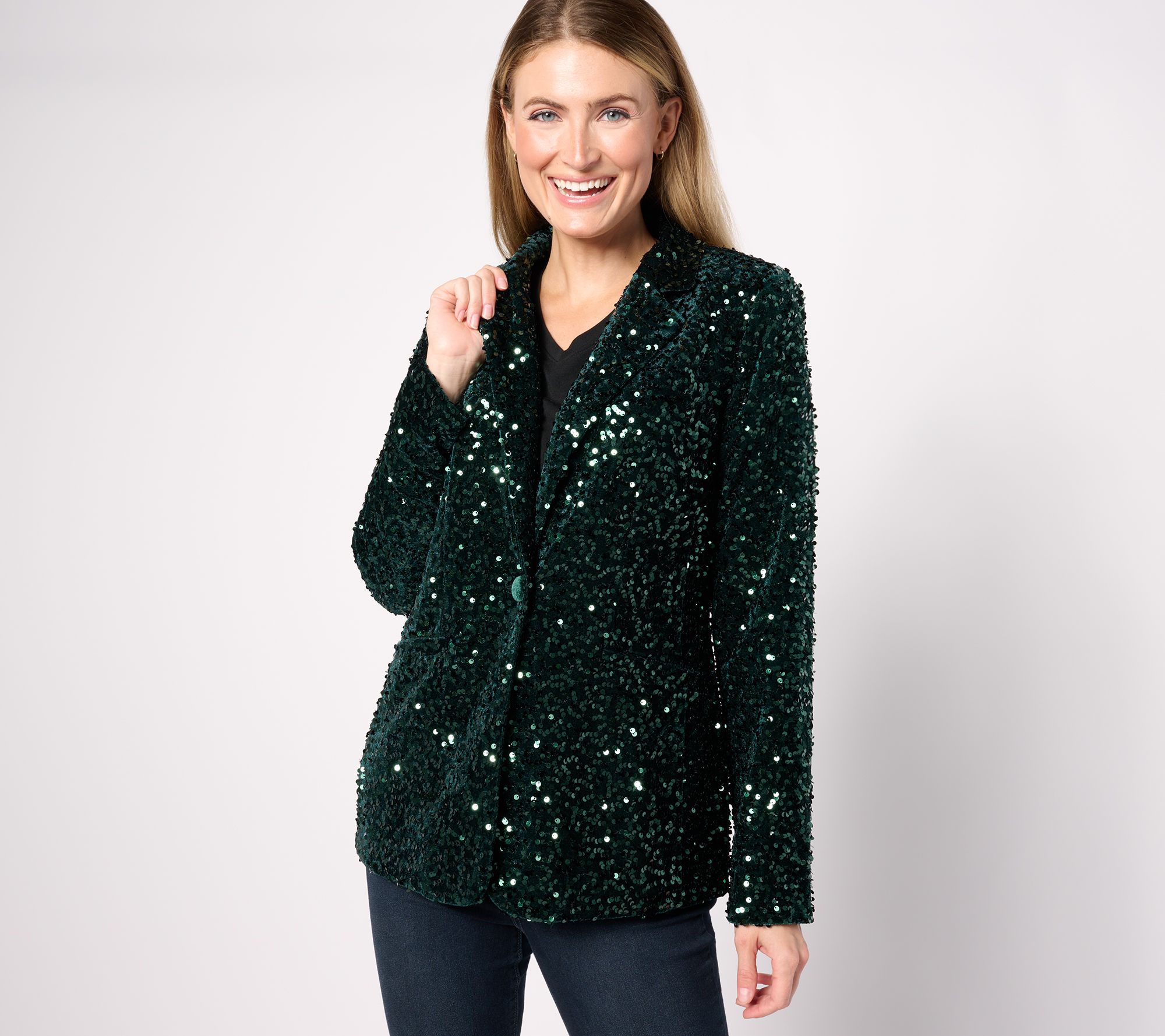 "As Is" Joan Rivers Red Carpet Velvet Sequin Blazer