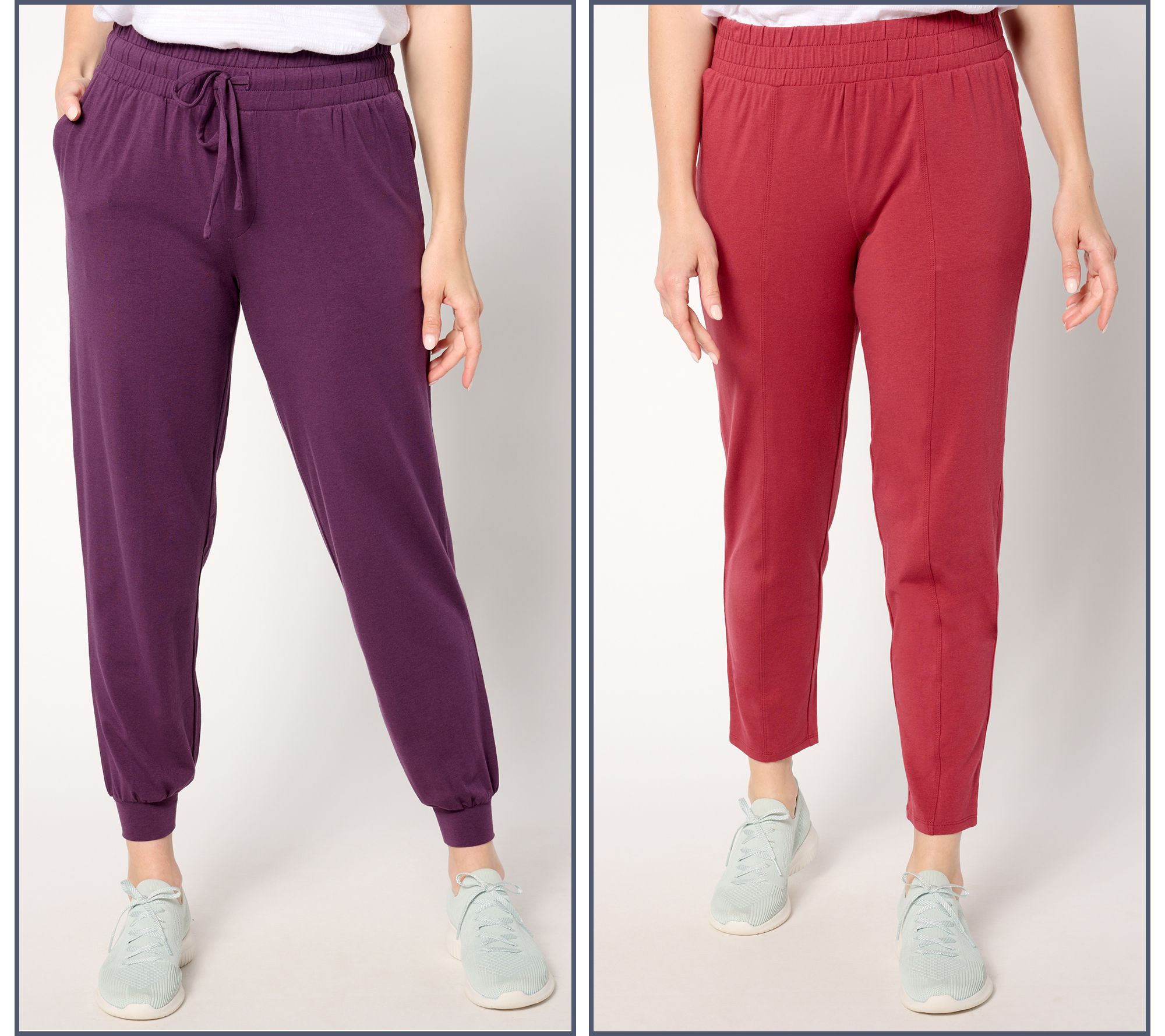 AnyBody Petite Cozy Knit Jogger and Ankle Pant Set