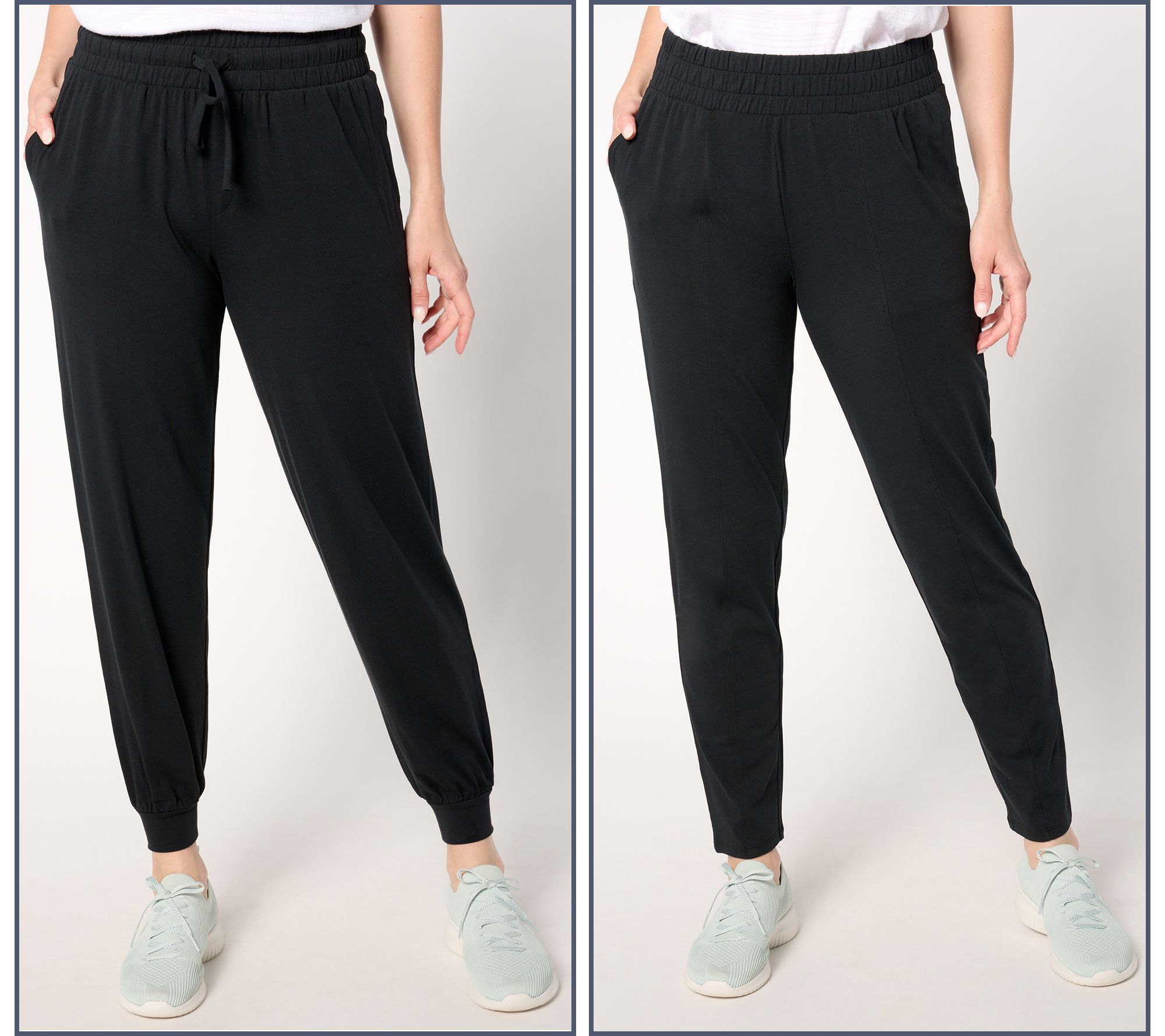 AnyBody Petite Cozy Knit Jogger and Ankle Pant Set
