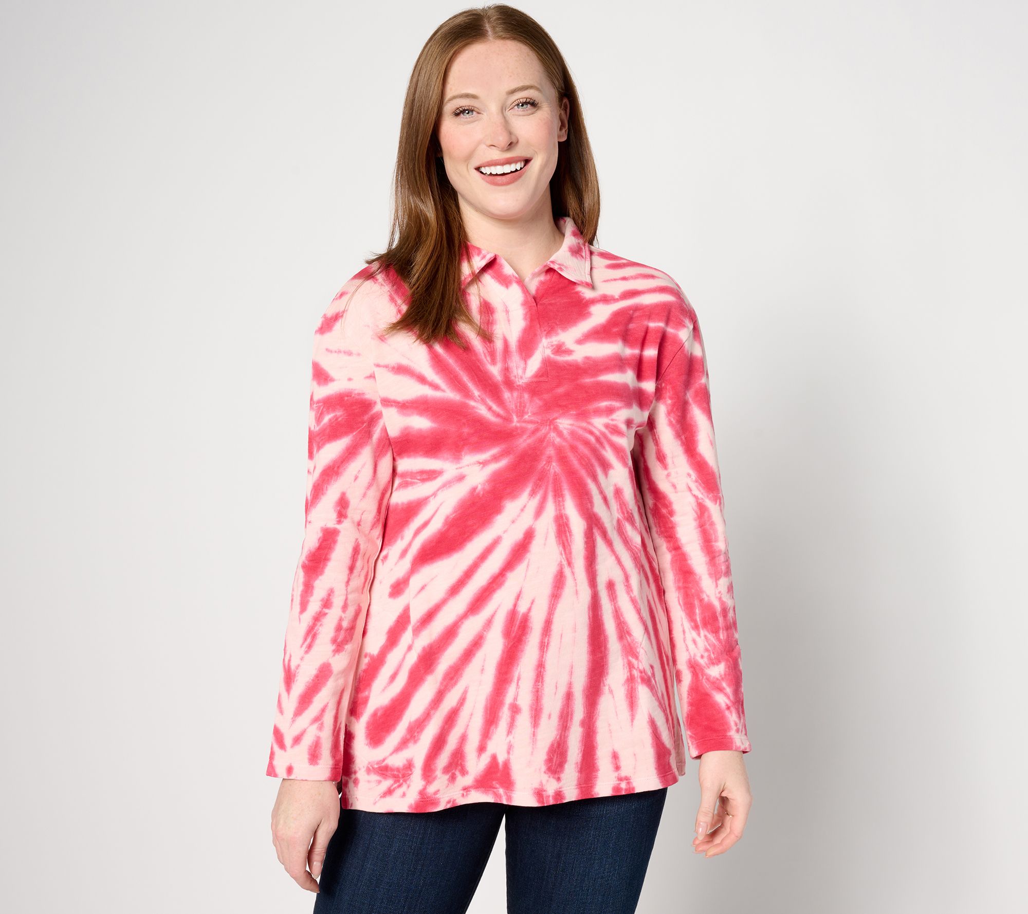 "As Is" LOGO Life by Lori Goldstein French Terry Tie-Dye Top