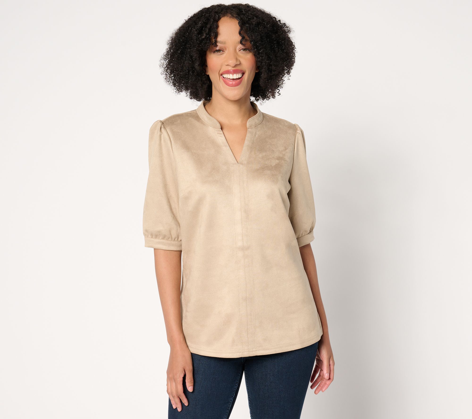 Belle Boho by Kim Gravel PerSuede Me Puff Sleeve Top