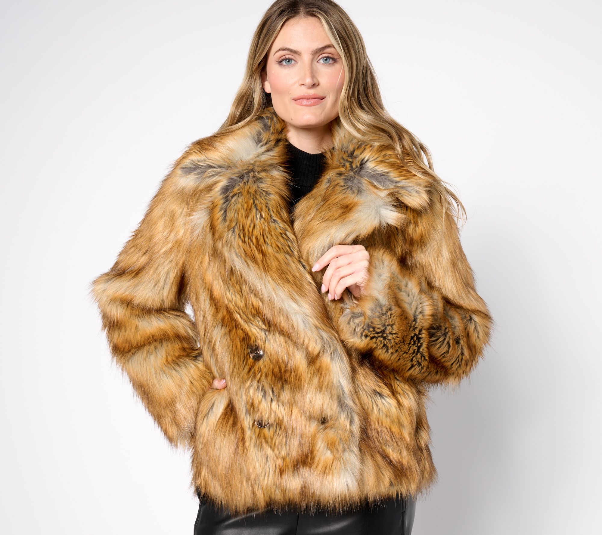 Donna Salyers Fabulous Furs Sofia Swish Faux Fur Coat
