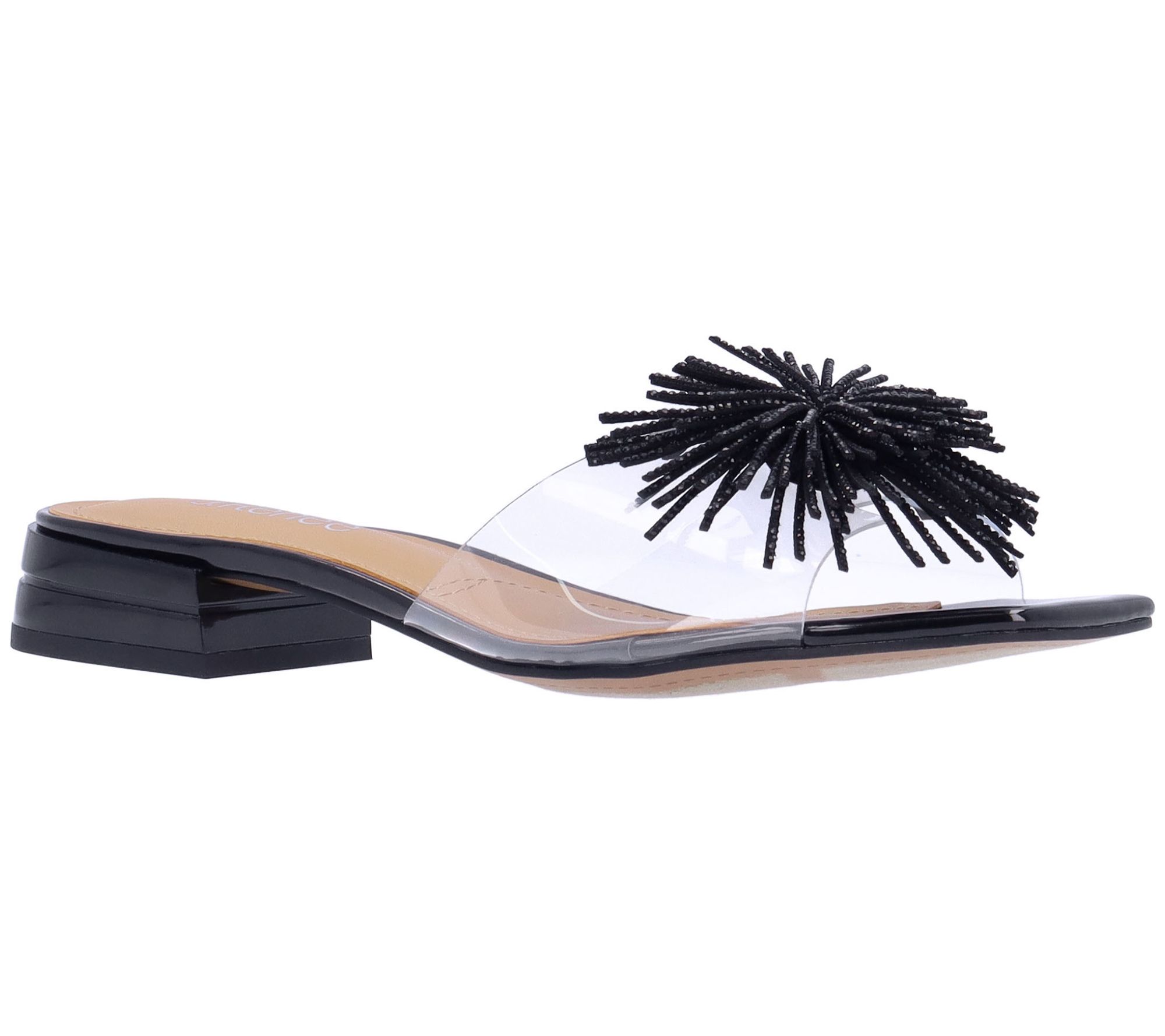 J. Renee' Sparkle Pom Sandal - Cherita Vinyl