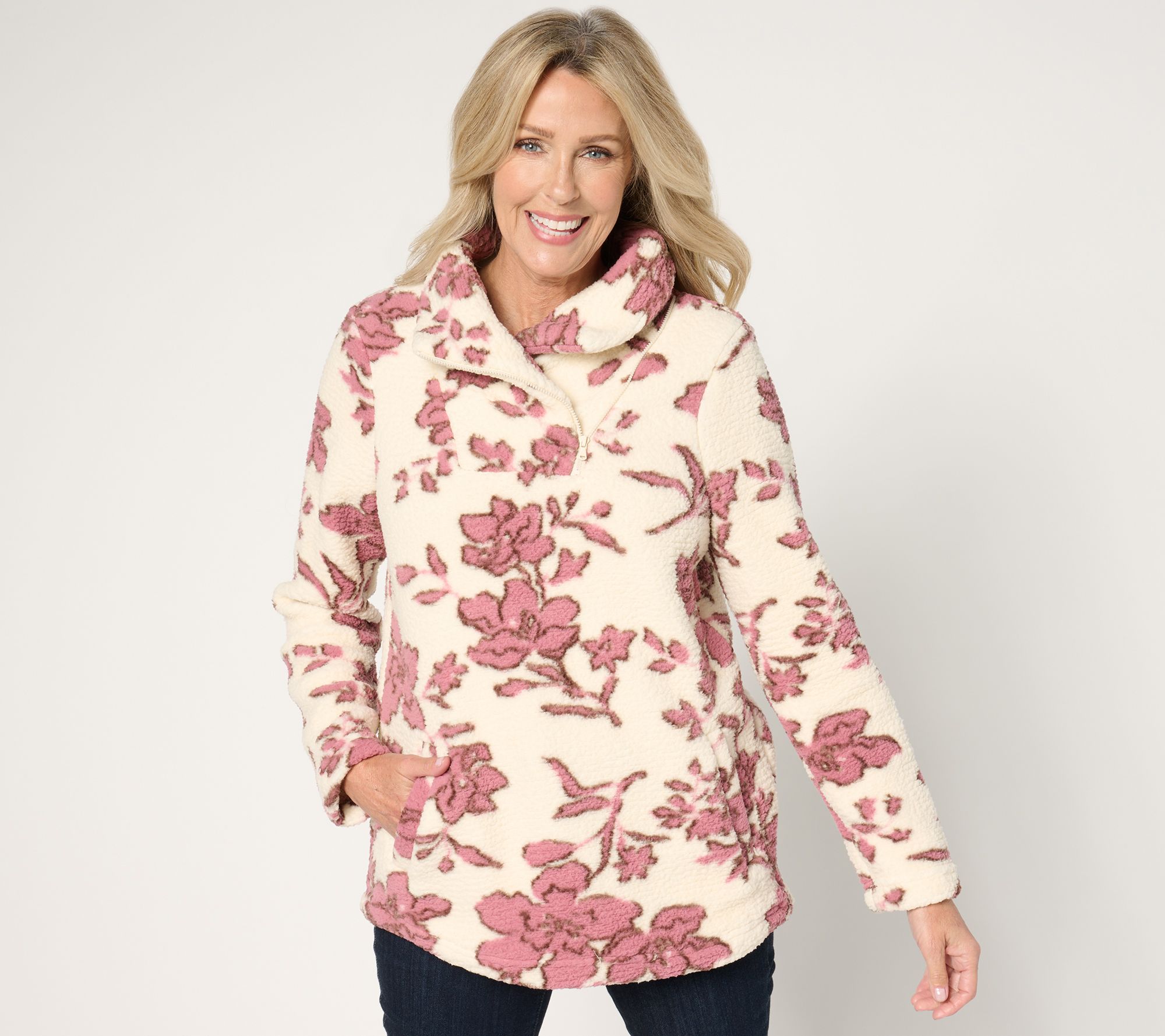 Cuddl Duds Sherpa Fleece 1/4 Zip Pullover
