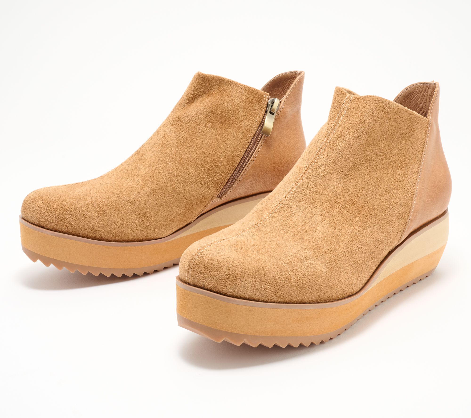 As Is Antelope Leather Wedge Ankle Boots - Jojo