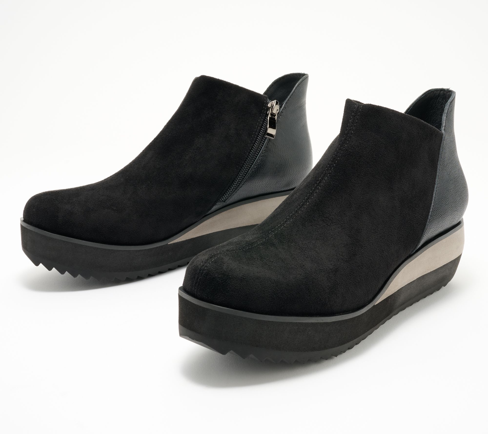 "As Is" Antelope Leather Wedge Ankle Boots - Jojo