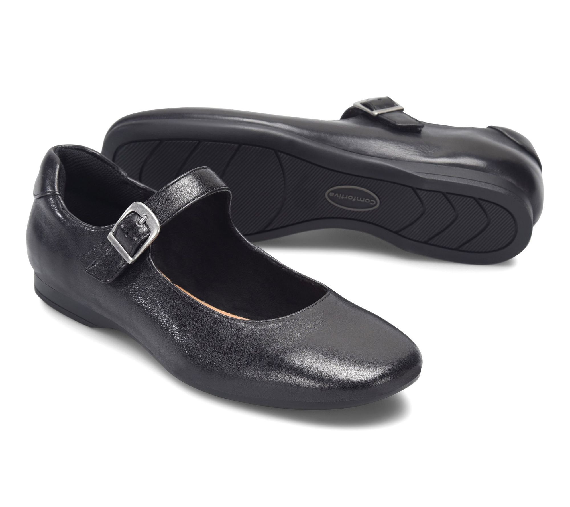 Comfortiva Leather Mary Jane Flat - Kaylee - QVC.com