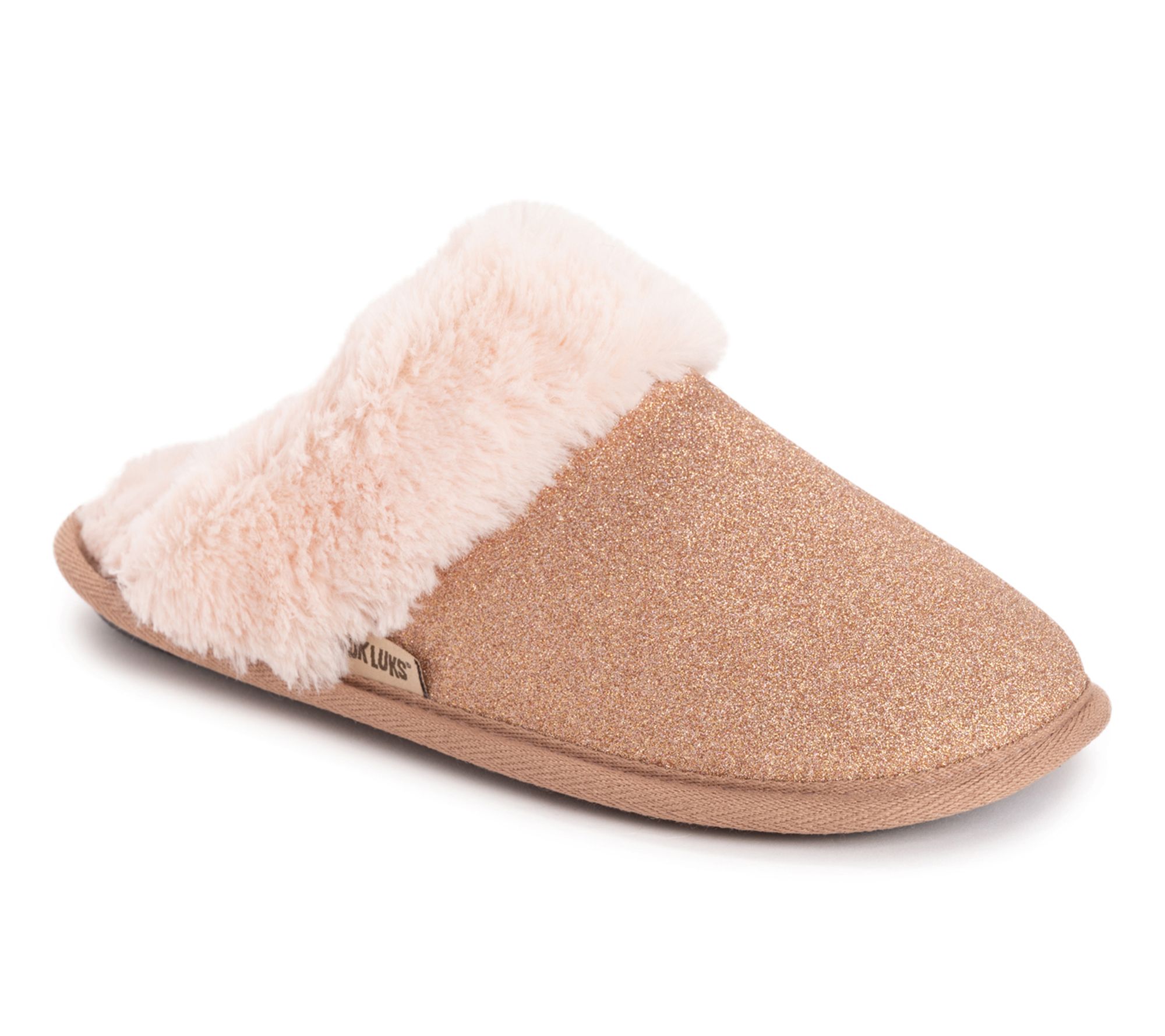 MUK LUKS Women's Angled Sparkle Scuff Clog Slipper