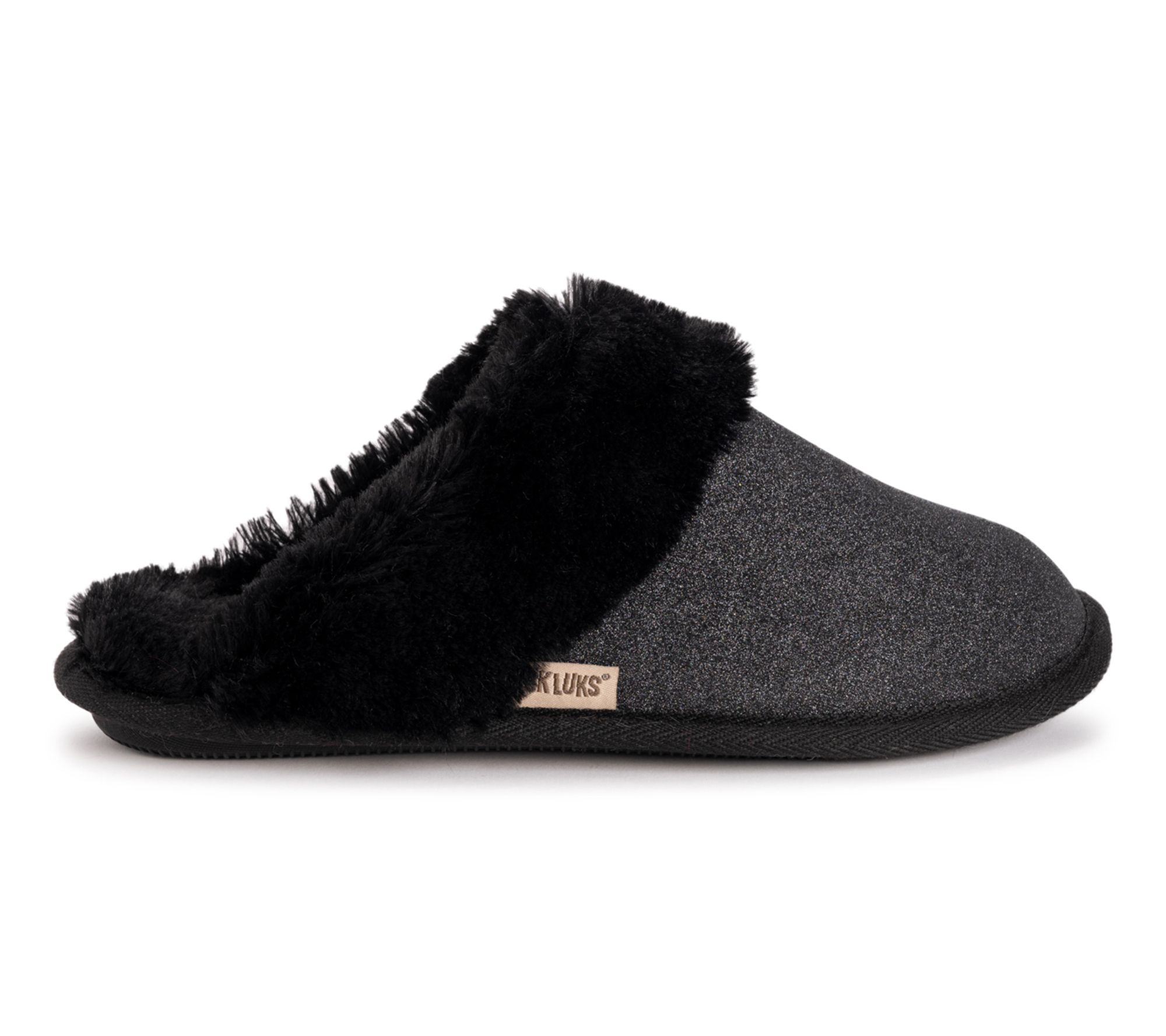MUK LUKS Women's Angled Sparkle Scuff Clog Slipper