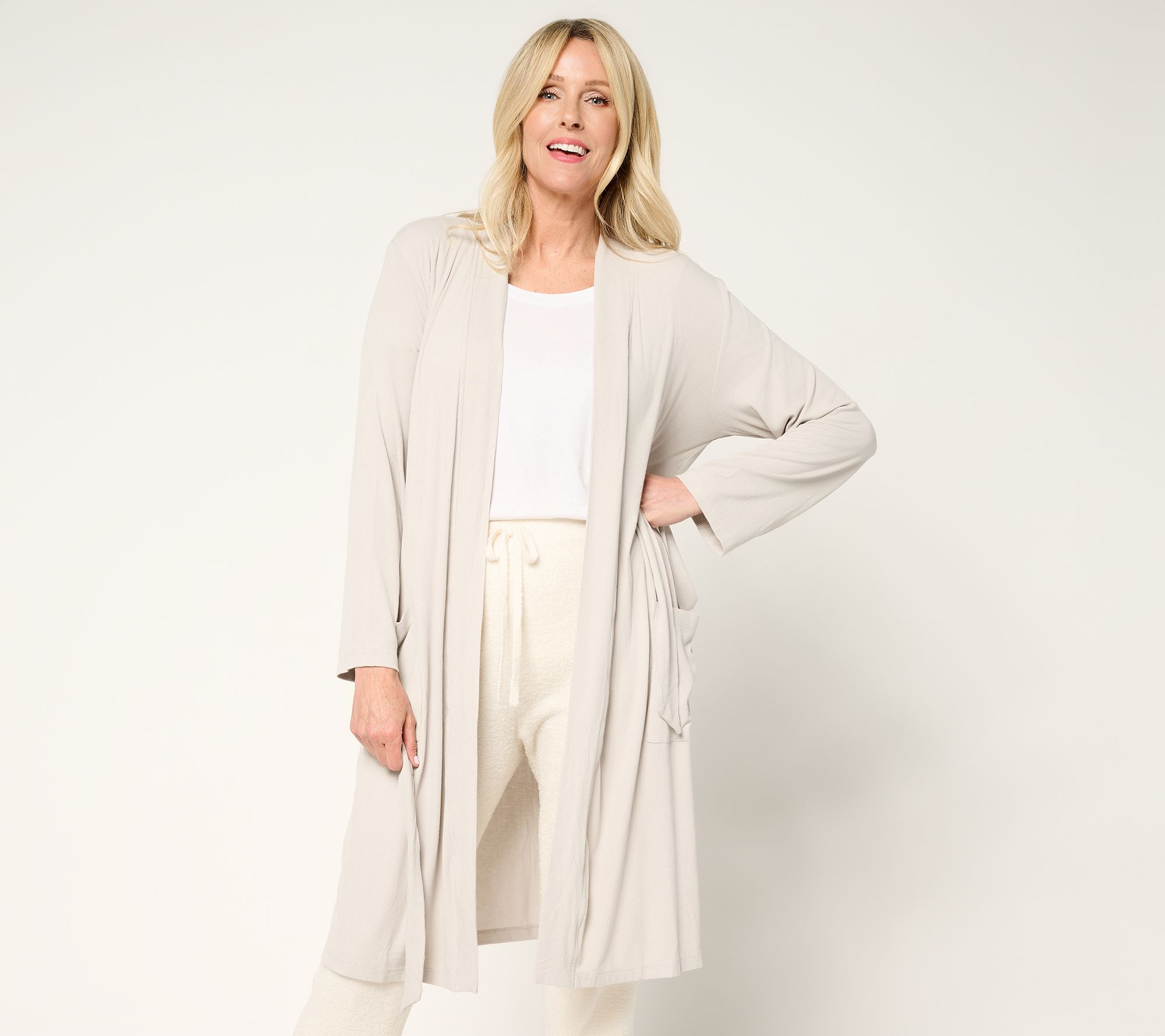 Barefoot Dreams Malibu Collection Ultra Soft Rib Piped Robe