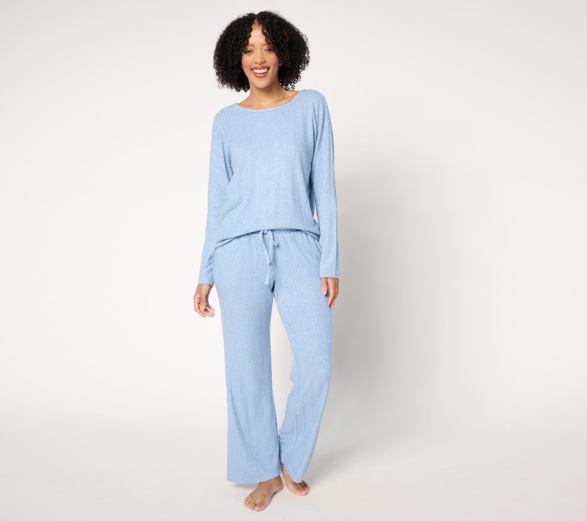 "As Is" MUK LUKS Tall Cable Knit Cuddle Lounge Set