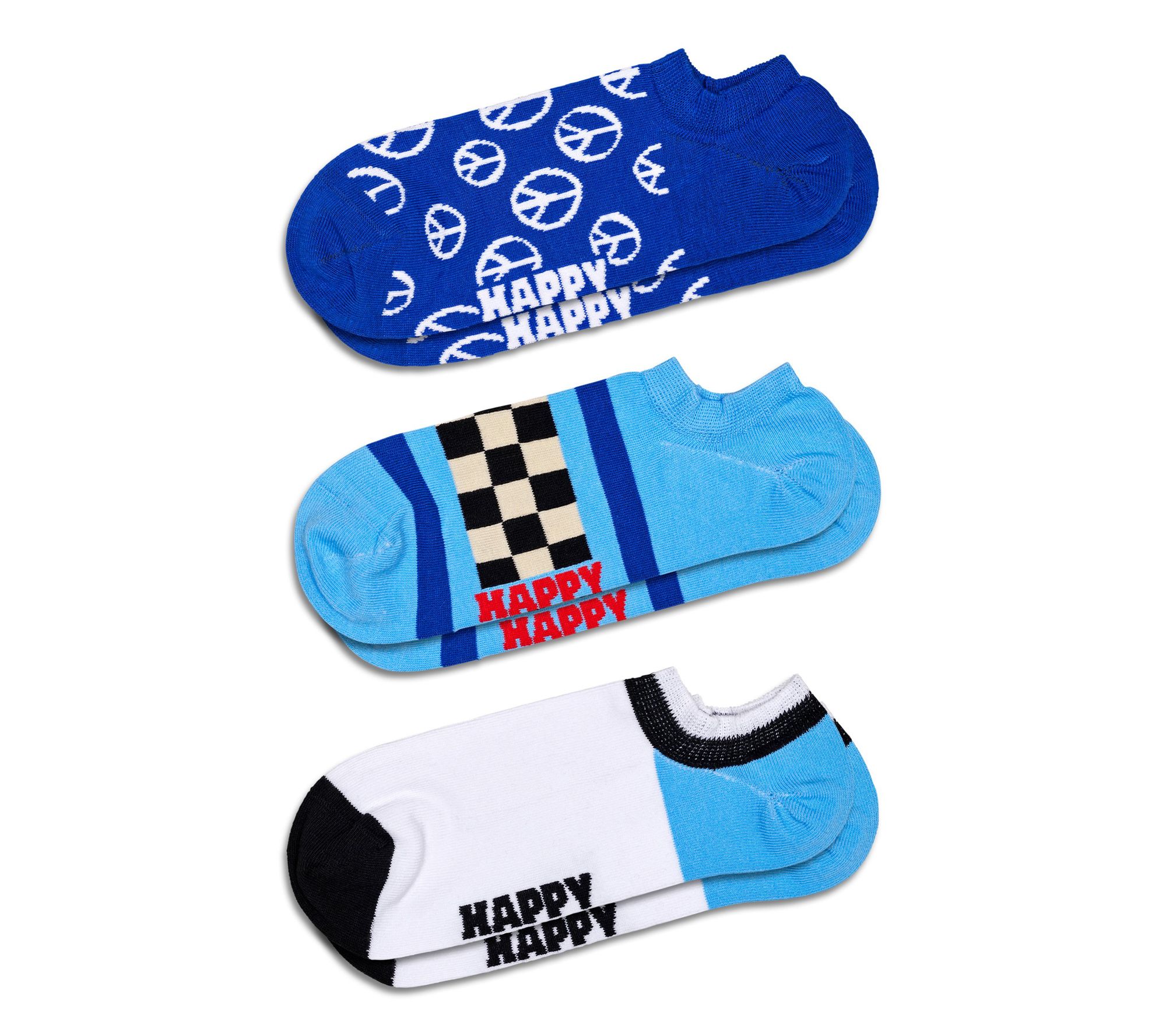 Happy Socks Set of 3 Unisex No-Show Socks