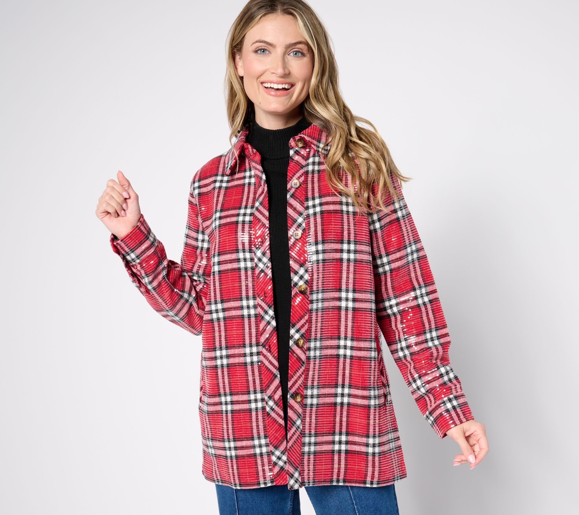"As Is" Jingle Belles by Kim Gravel Plaid Lumberjill Shacket