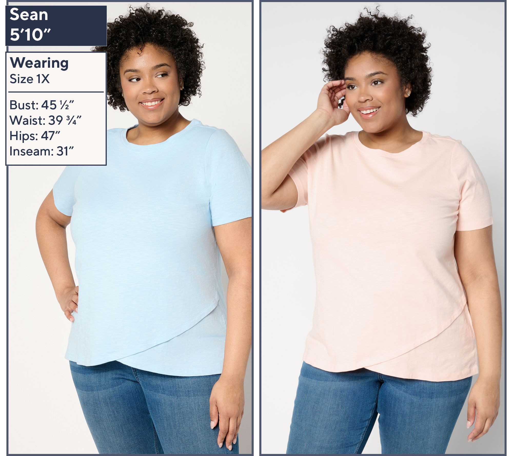 Denim & Co. Essentials 2-Pack Textured Knit Tulip Hem Tops Denim & Co. Essentials 2-Pack Textured Knit Tulip Hem Tops