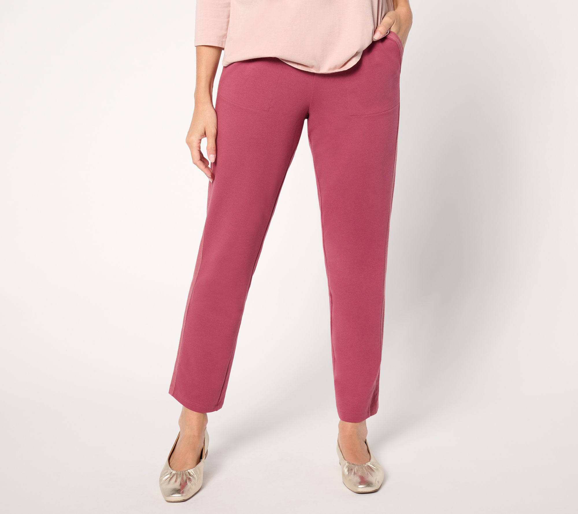 "As Is" LOGO Life by Lori Goldstein Pet Straight Leg Pull On Pants