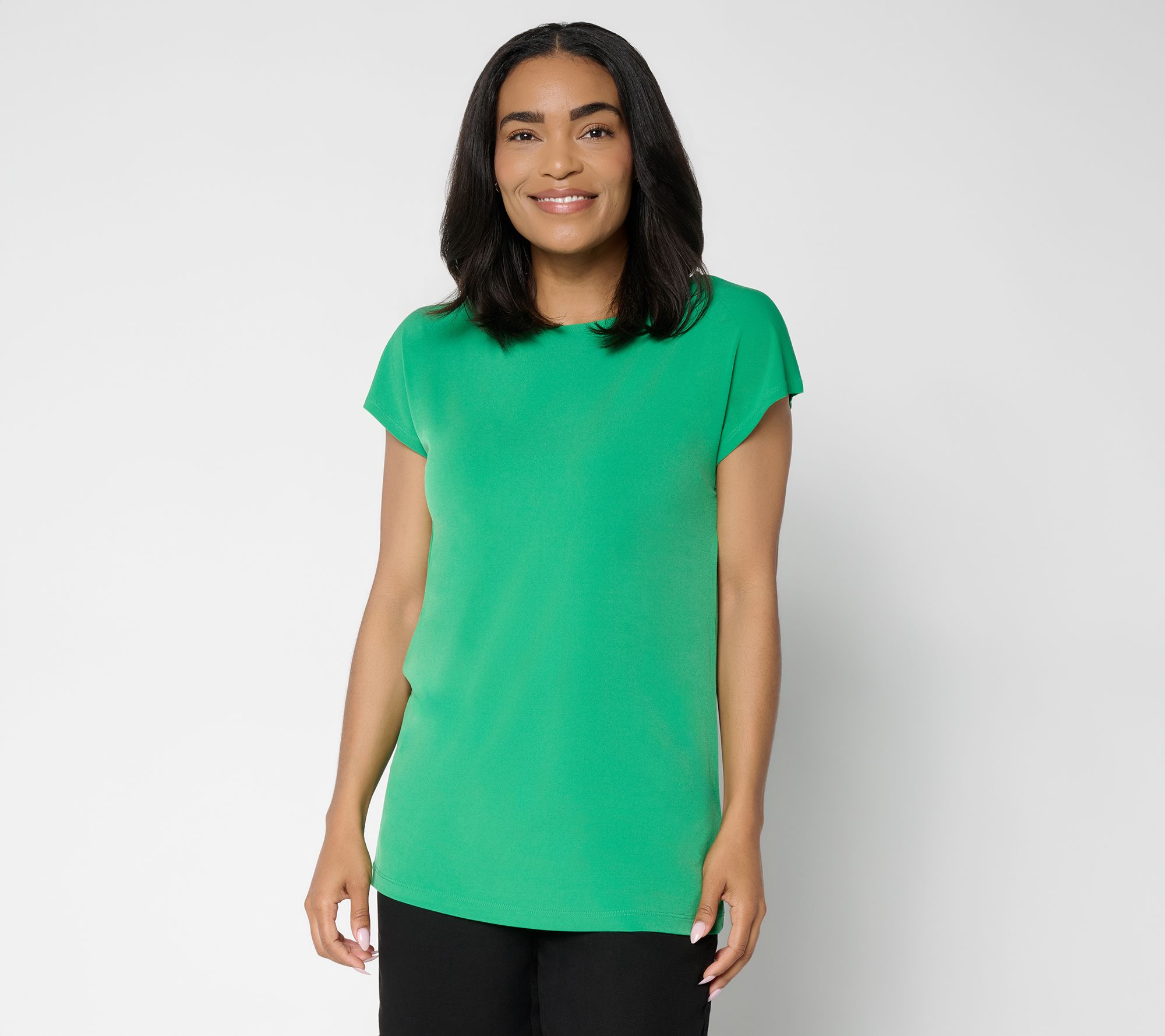 Susan Graver Regular Modern Essentials Liquid Knit Boatneck Tunic