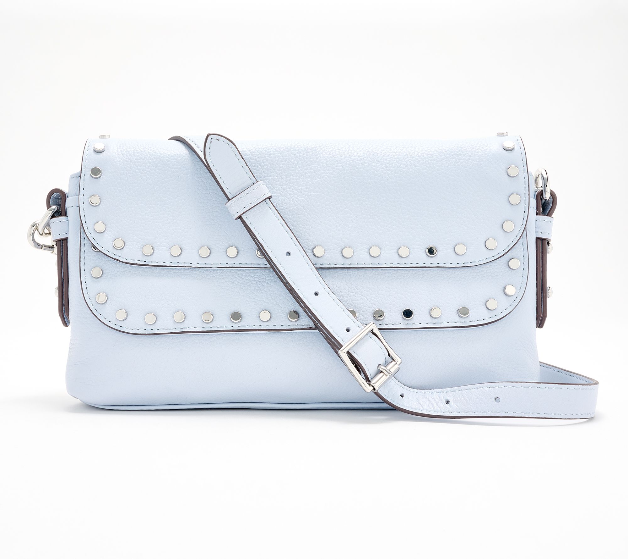 "As Is" Aimee Kestenberg Leather Bowery Flap Crossbody with Studs