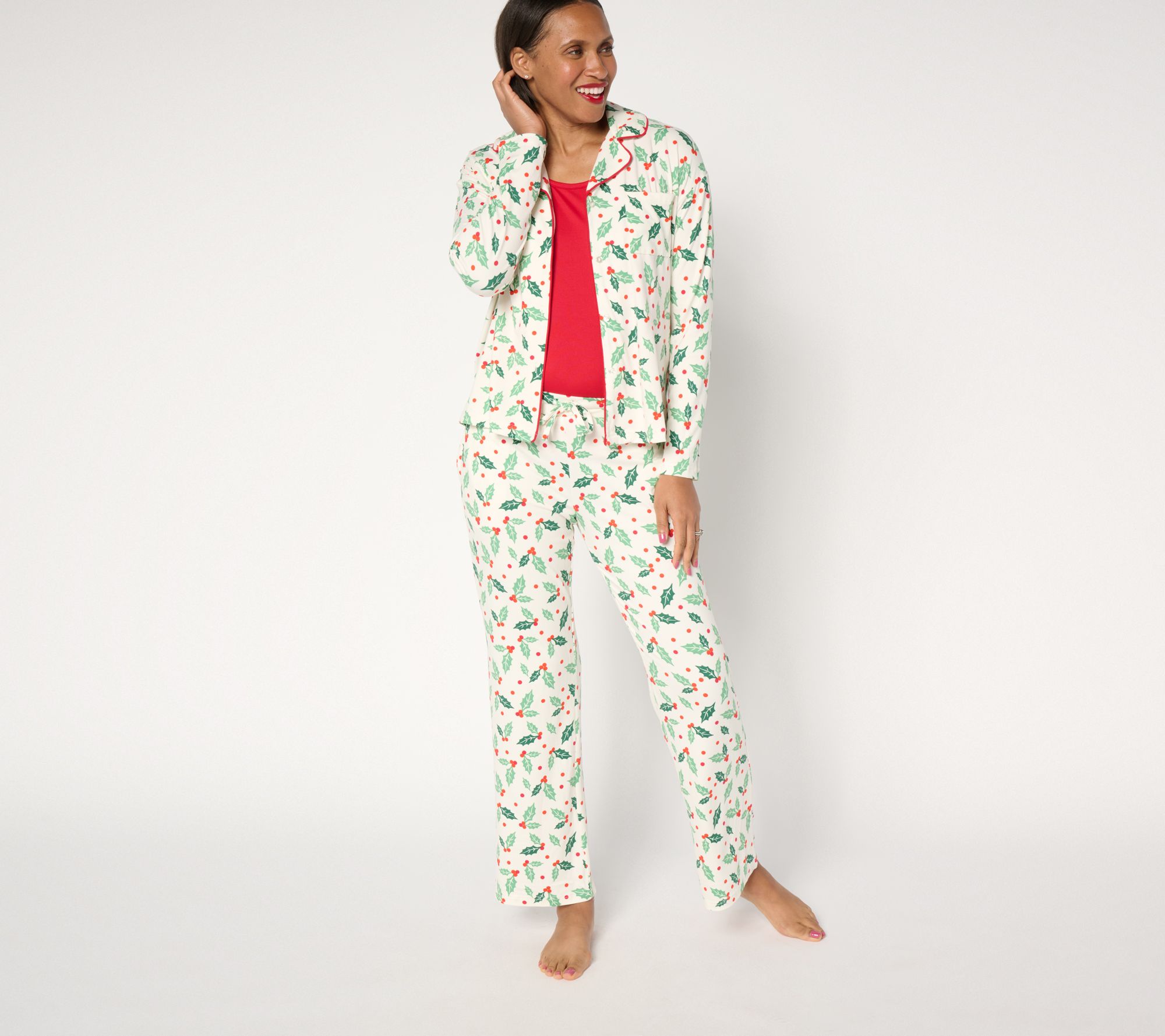 "As Is" MUK LUKS Tall Dream Cloud Notch Collar Pajama Set