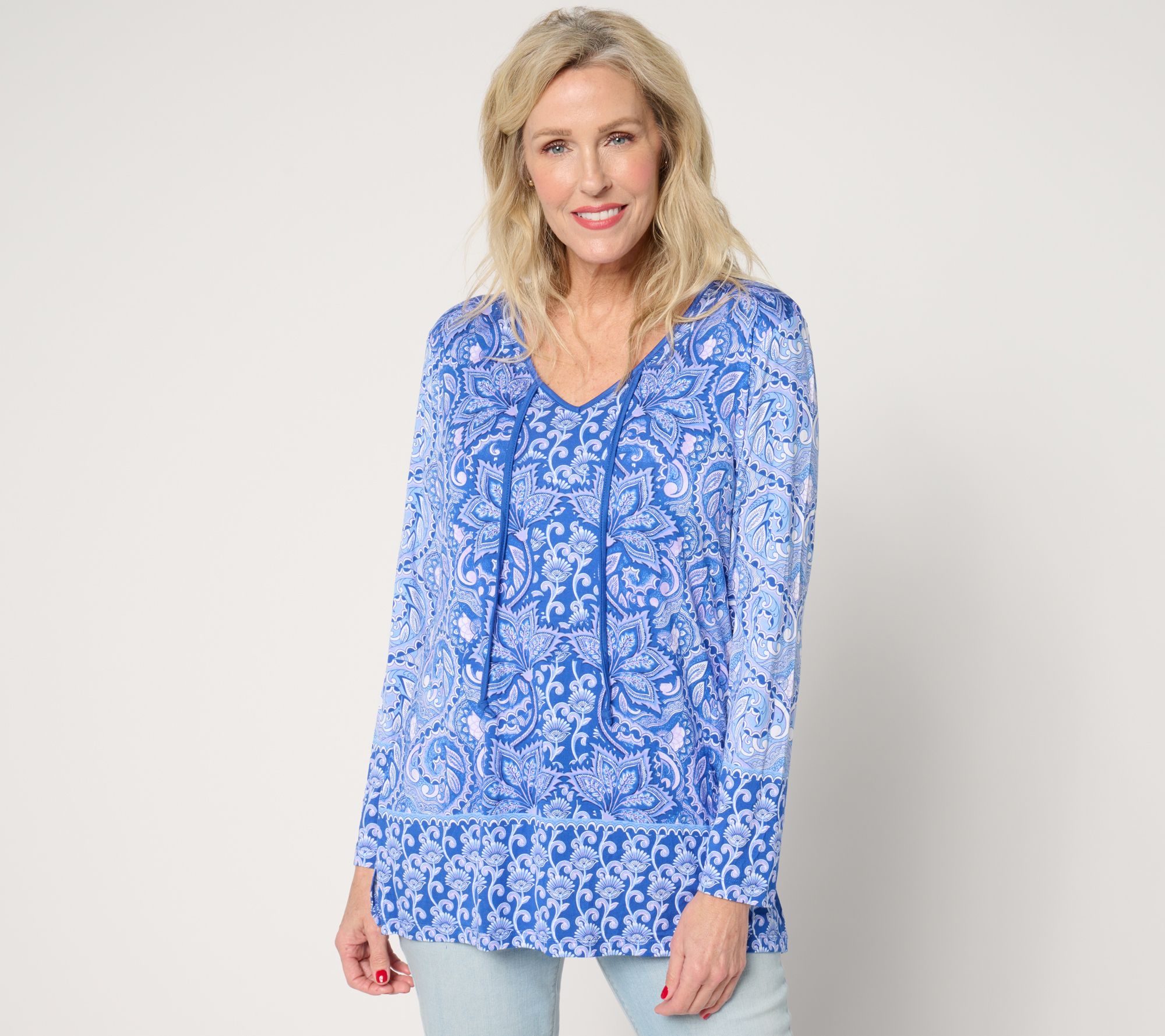 "As Is" Belle by Kim Gravel Elevated Elegance Border Knit Top