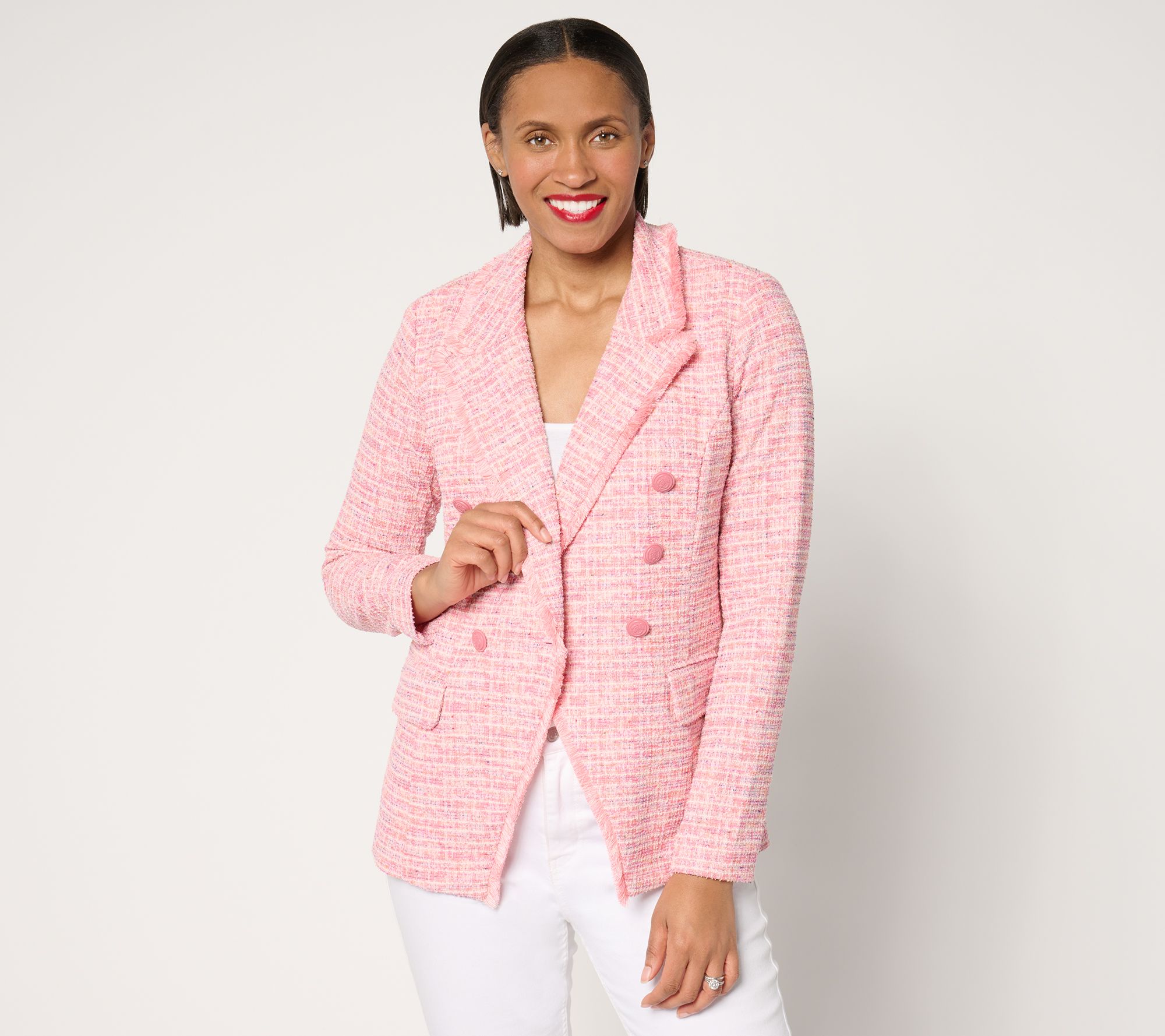 "As Is" Belle by Kim Gravvel Class & Sass Spring Tweed Stretch Blazer
